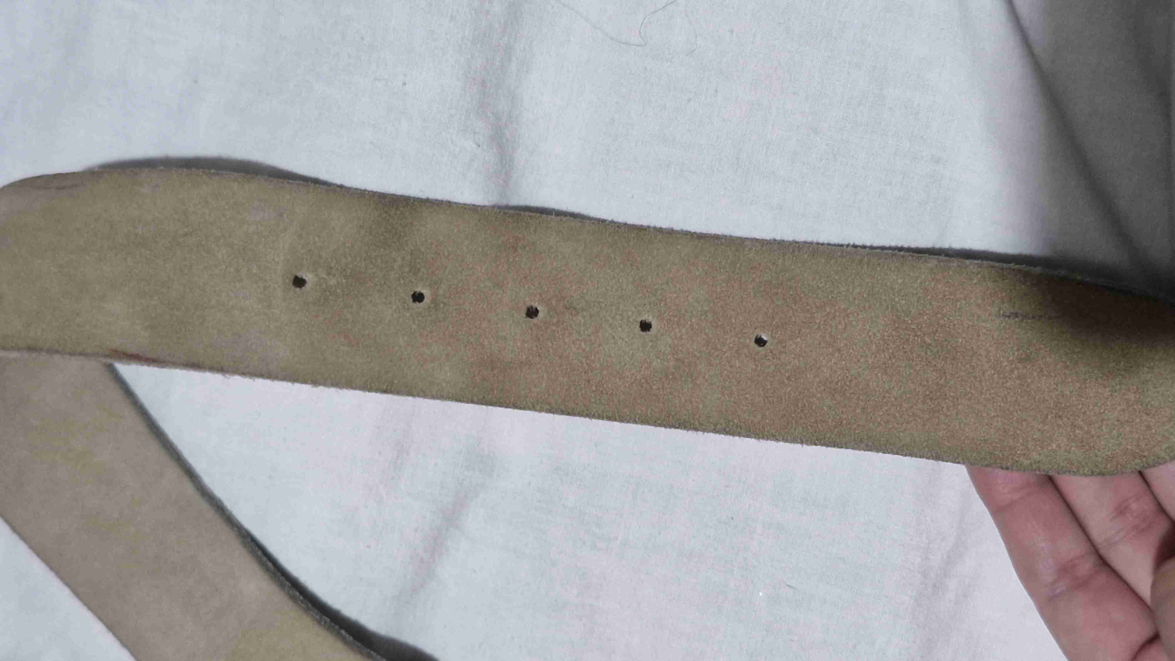 Cinturón de cuero beige - miniatura 3