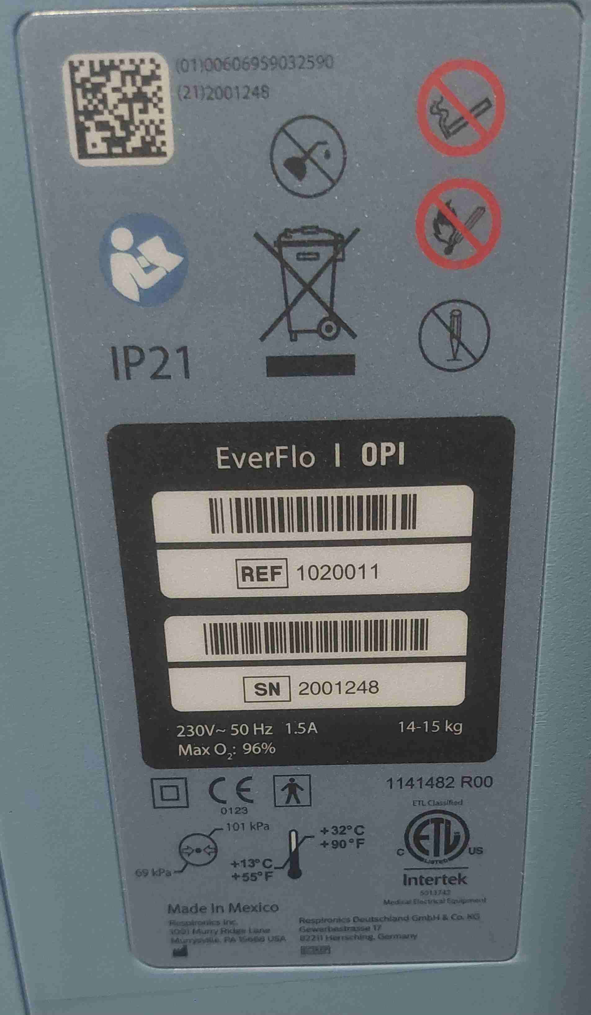 Concentrador de oxígeno azul - miniatura 5