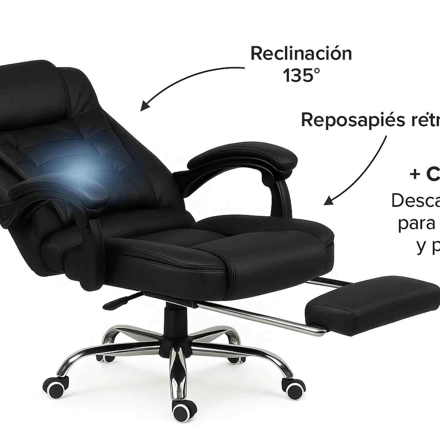 Silla de oficina ergonómica negra - miniatura 6