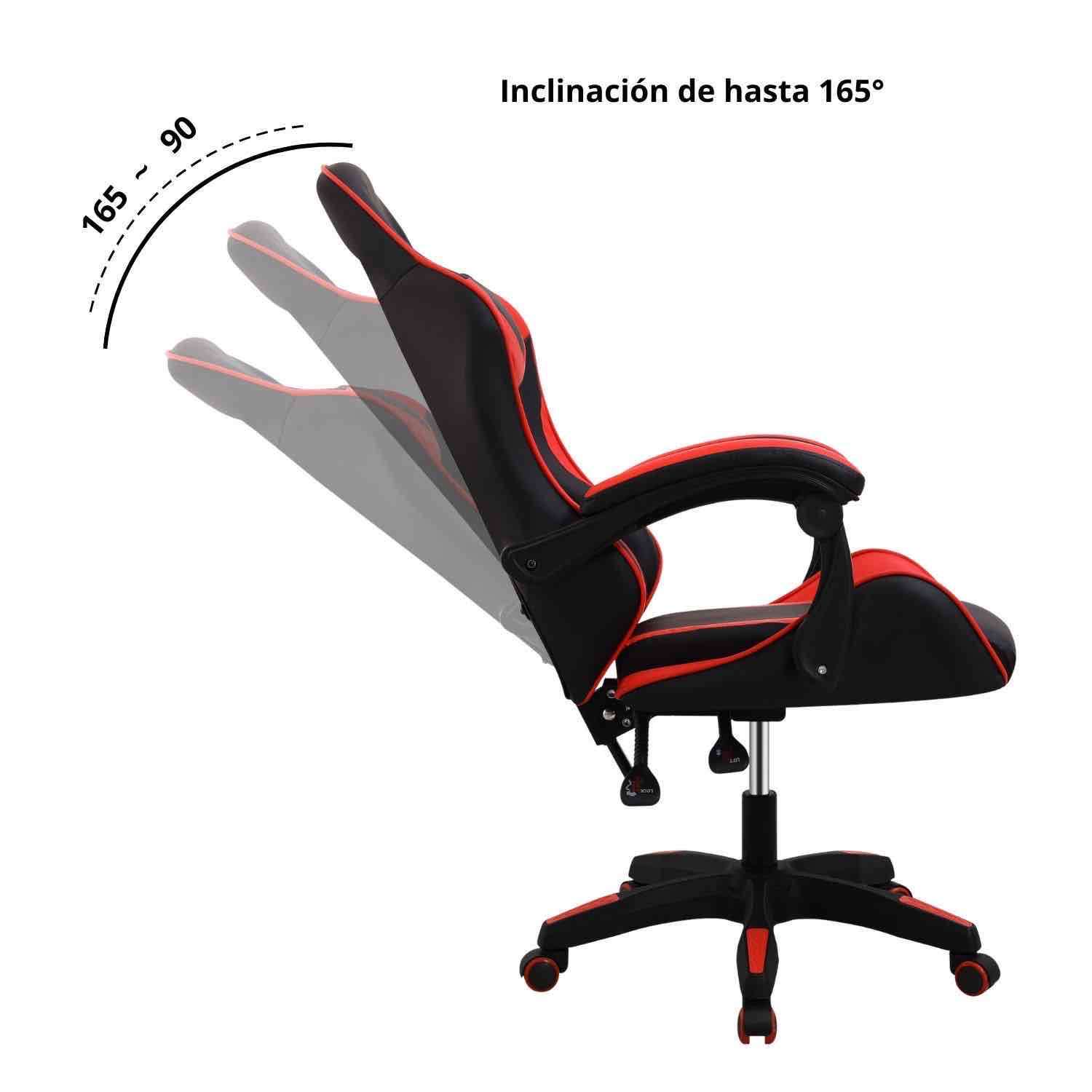 Silla gamer negra con rojo Marca ticket - miniatura 2