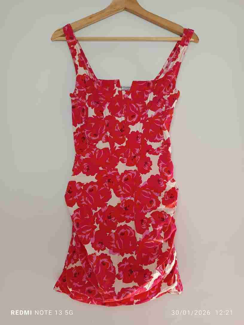 Vestido floral rojo sin mangas - miniatura 2