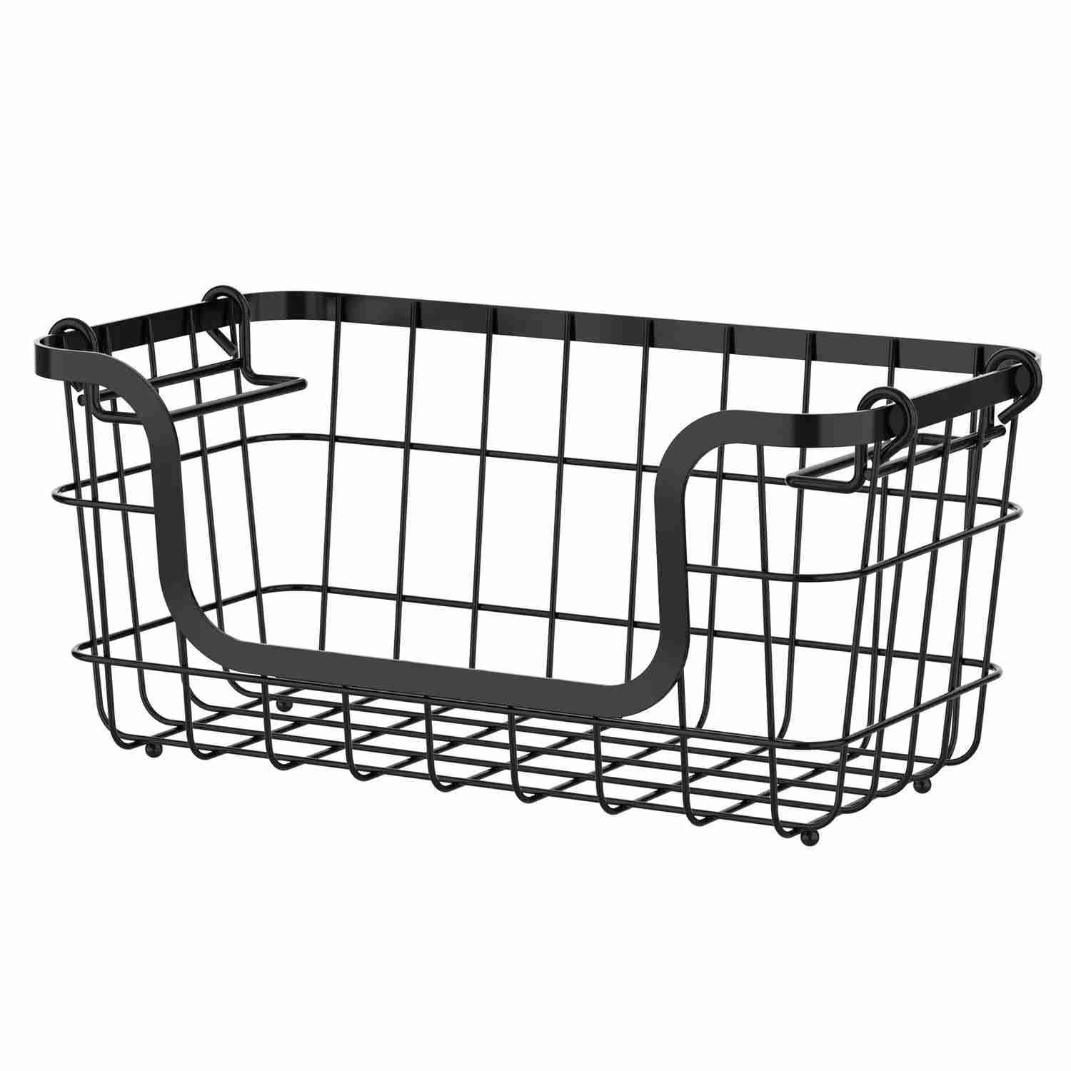 2 Canastas  de metal negra apilables - miniatura 2