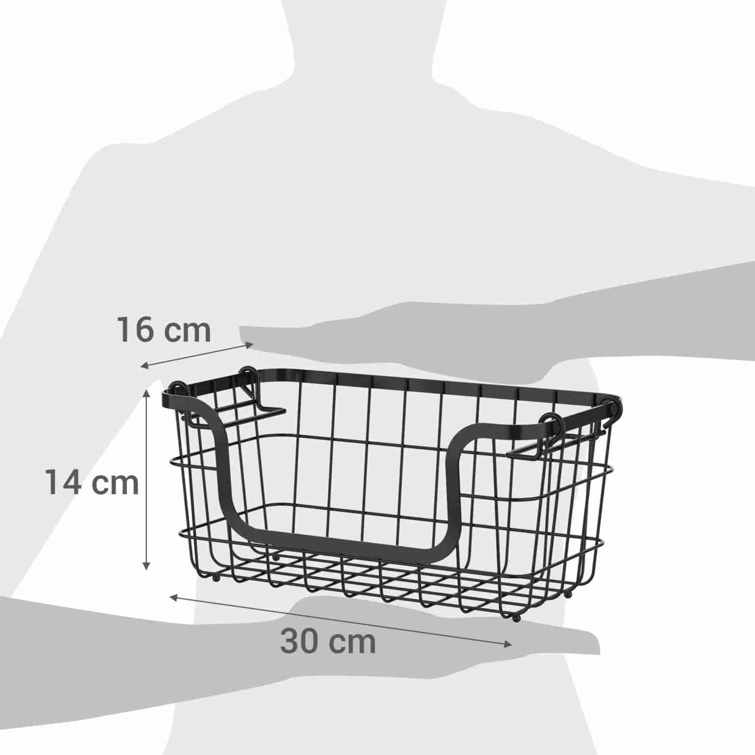 2 Canastas  de metal negra apilables - miniatura 3