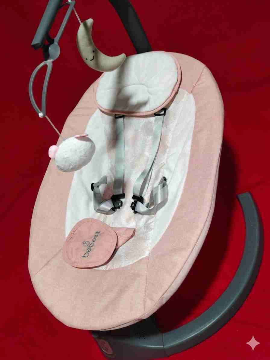 Silla mecedora para bebé rosa