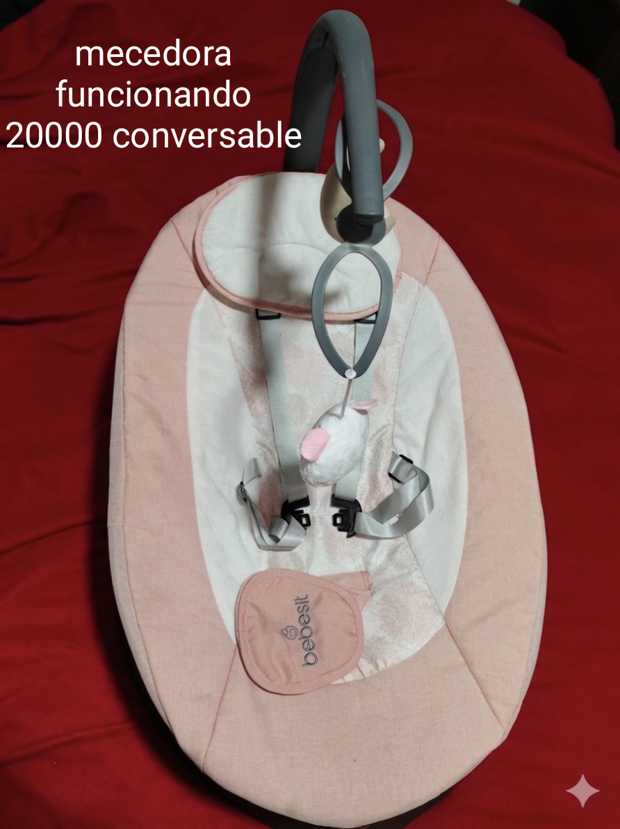 Silla mecedora para bebé rosa - 2