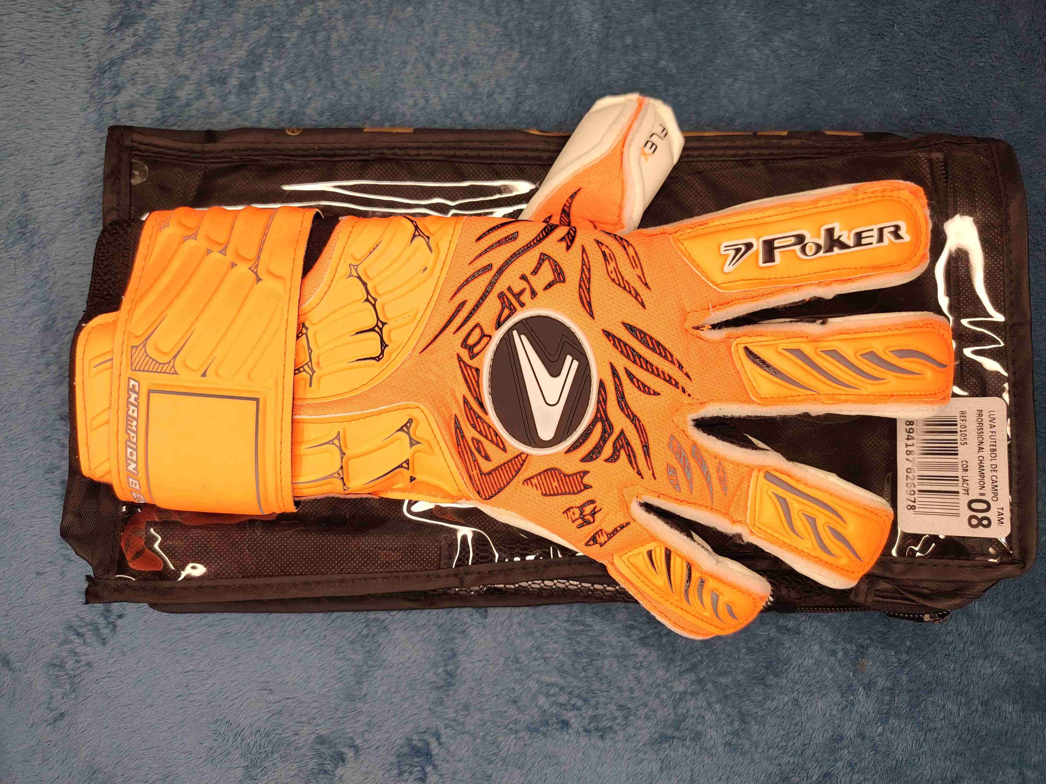 Guantes de arquero Poker profesional naranjas tall