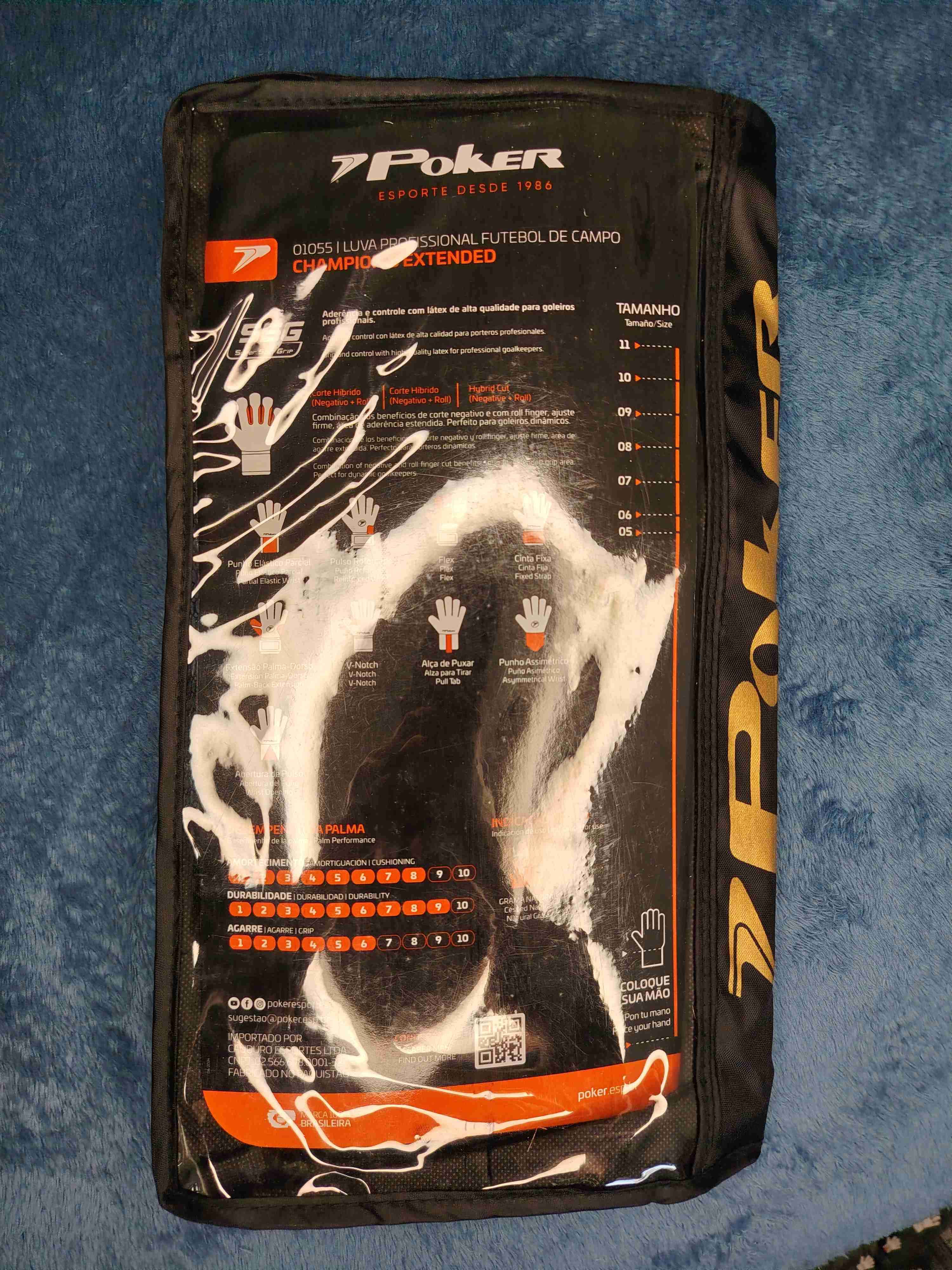 Guantes de arquero Poker profesional naranjas tall - 3