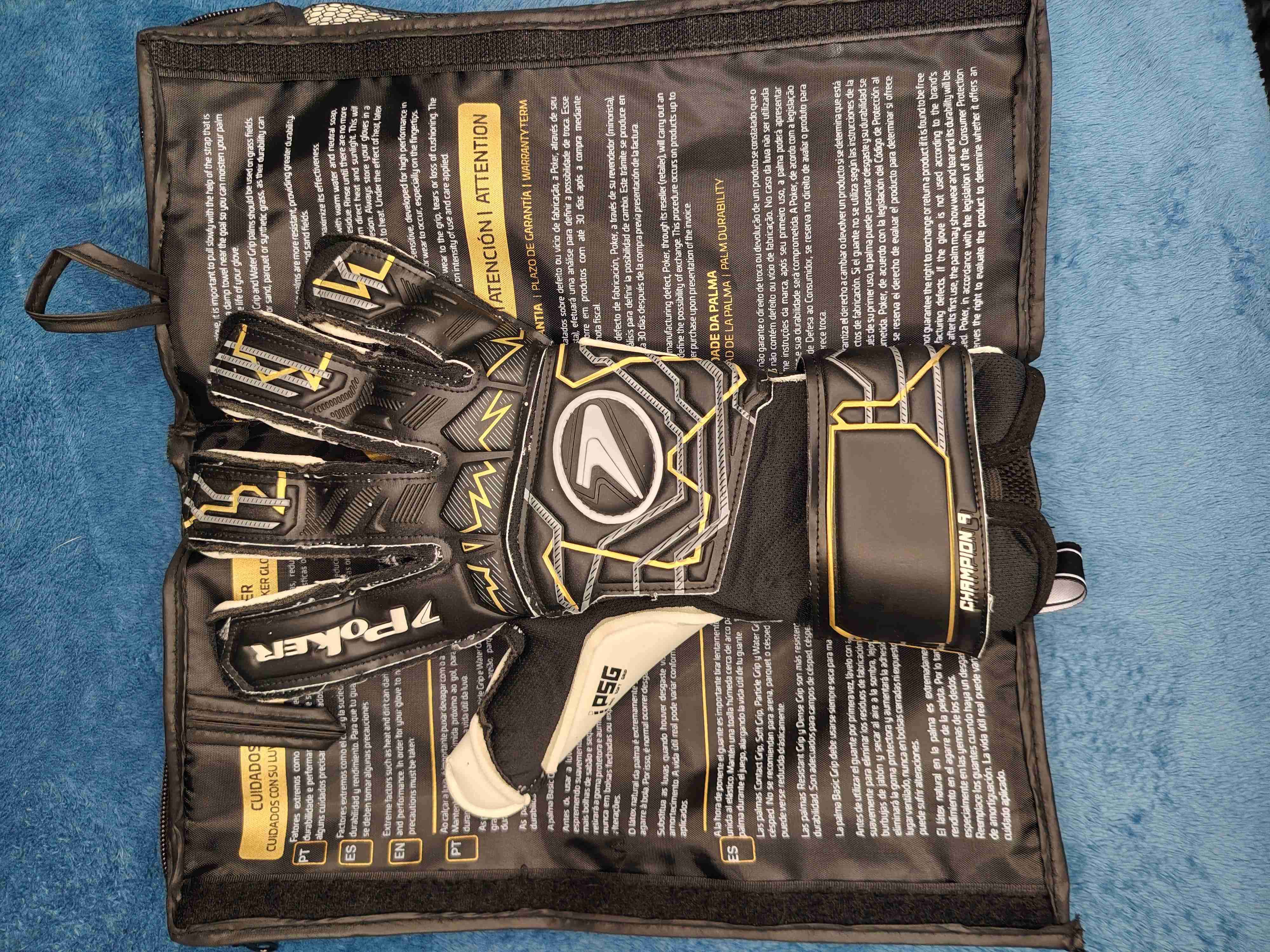 Guantes de portero champion 9 póker talla 9 negros - miniatura 5