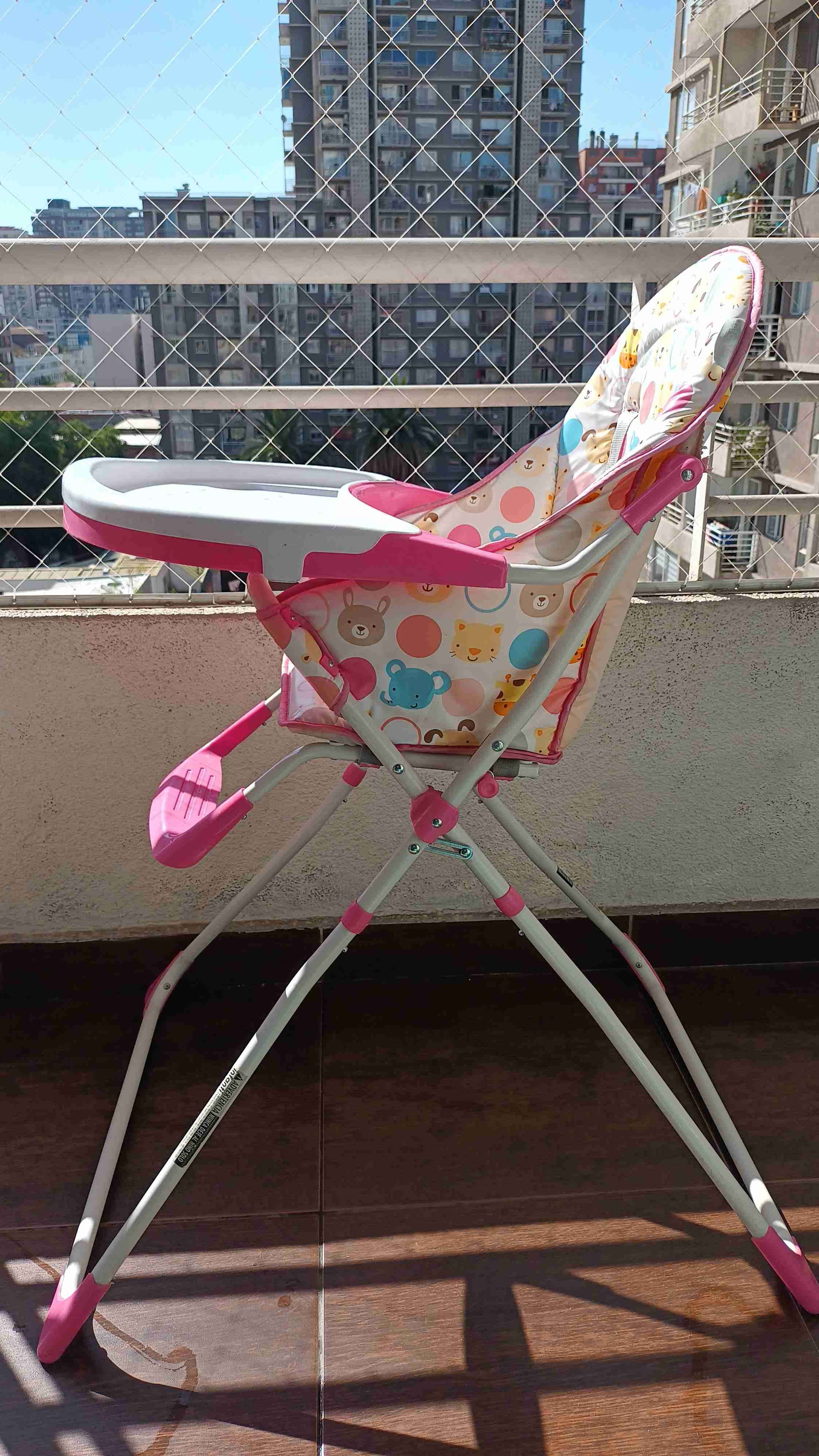 Silla de comer infantil rosada - miniatura 2