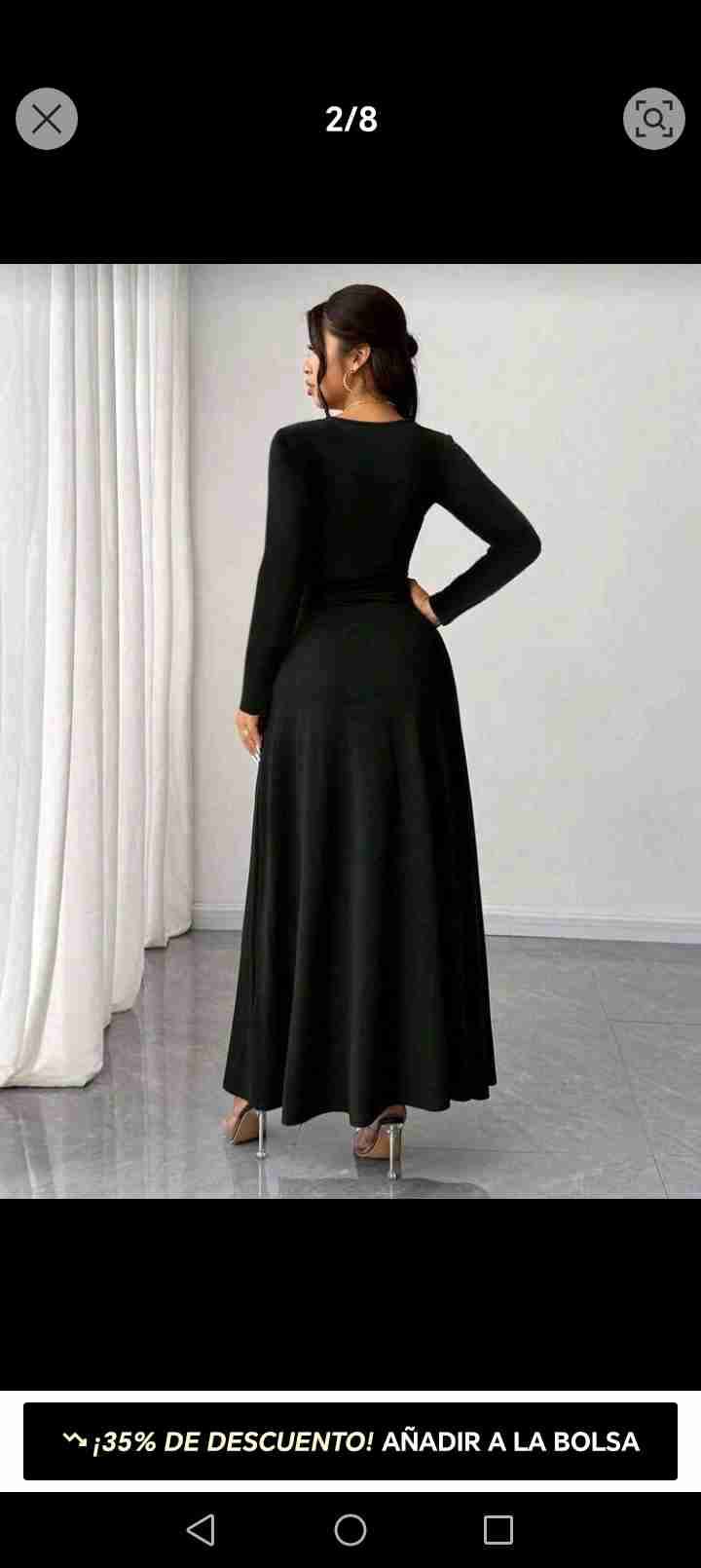 Vestido negro con abertura - miniatura 2