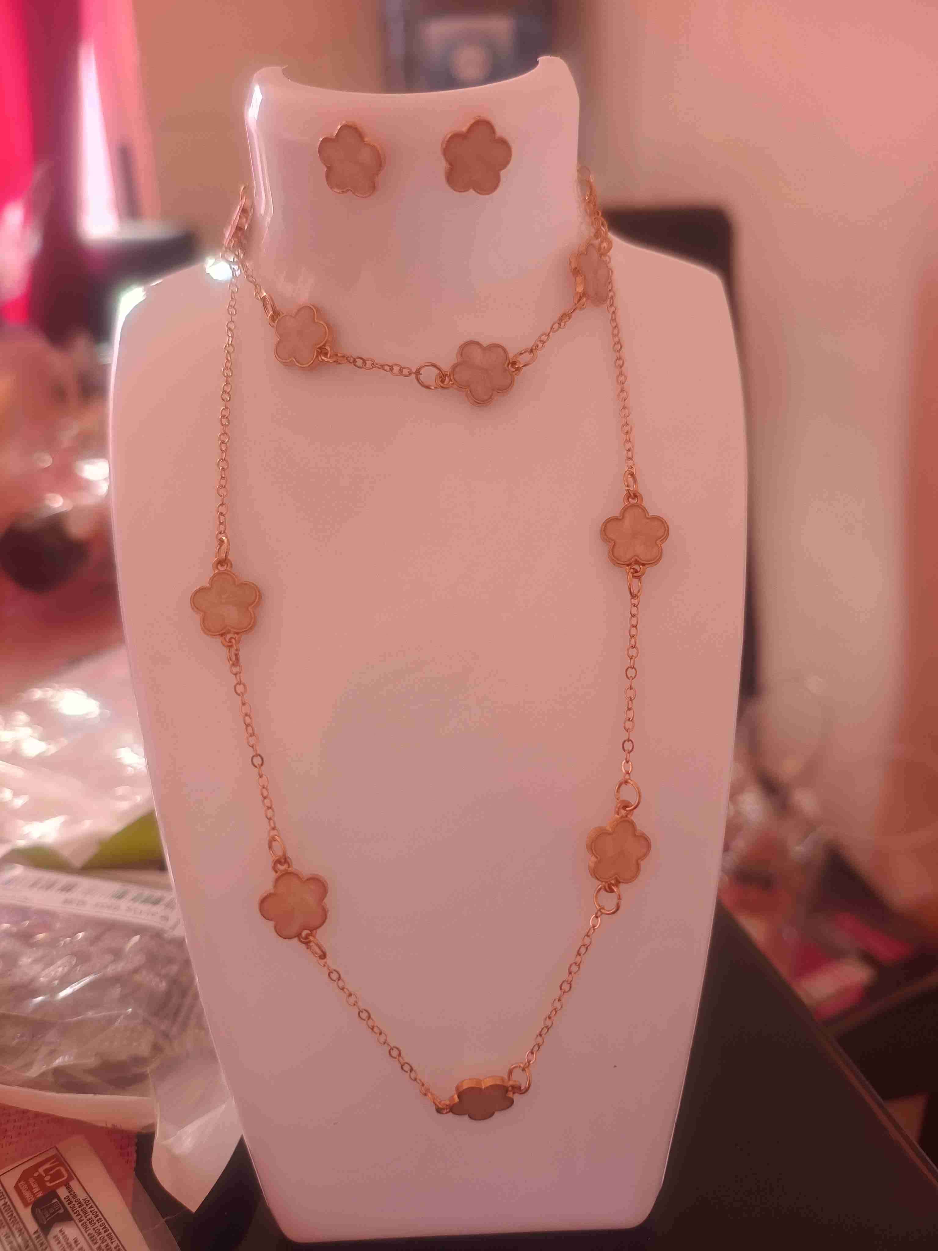 Set de collar y aretes dorados