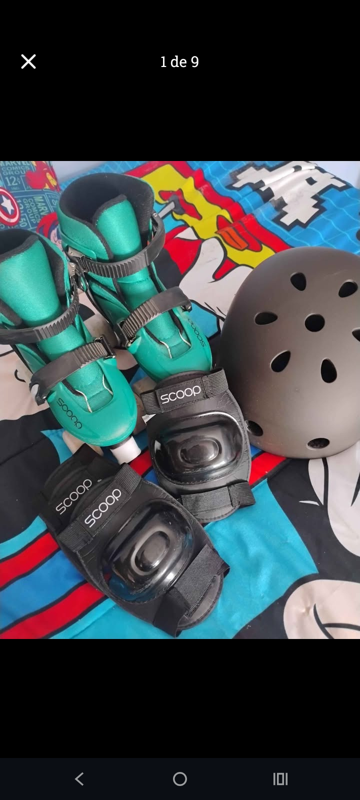 Set patines verdes con protección