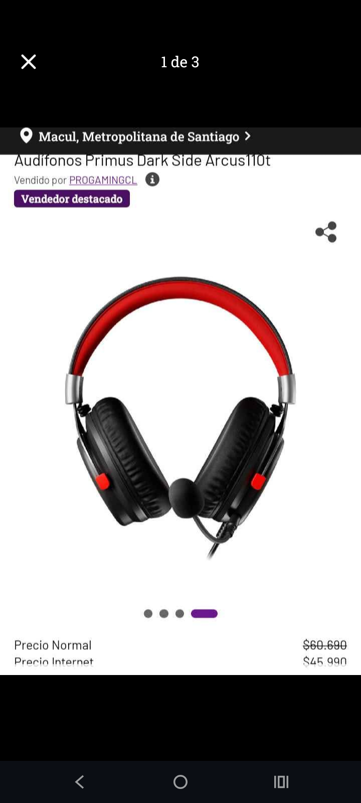 Audífonos Primus Dark Side Arcus