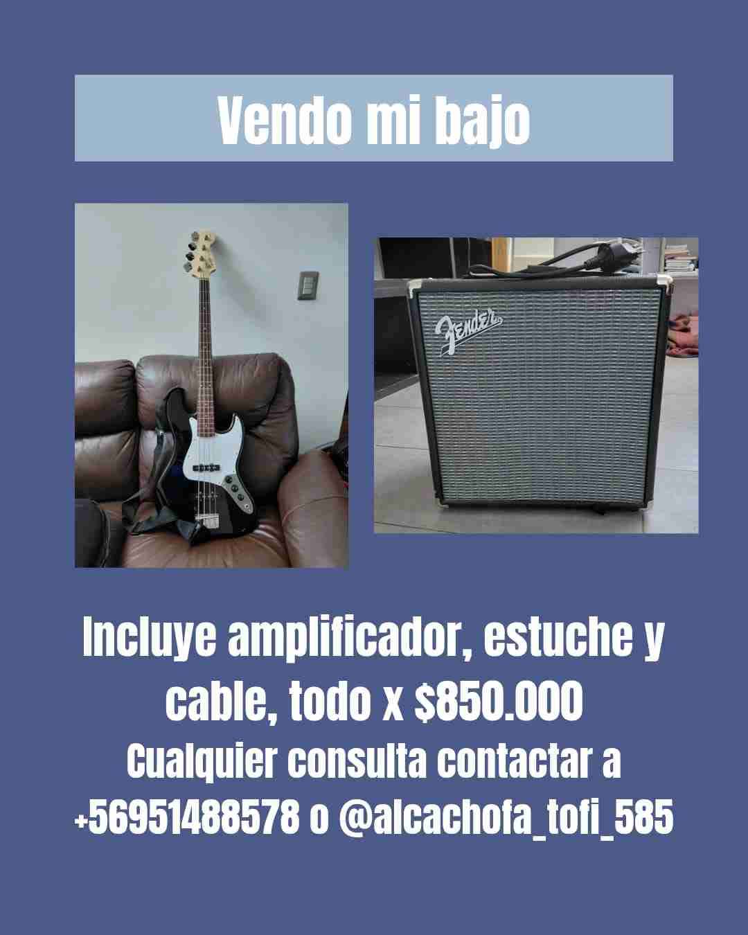 Bajo eléctrico con amplificador
