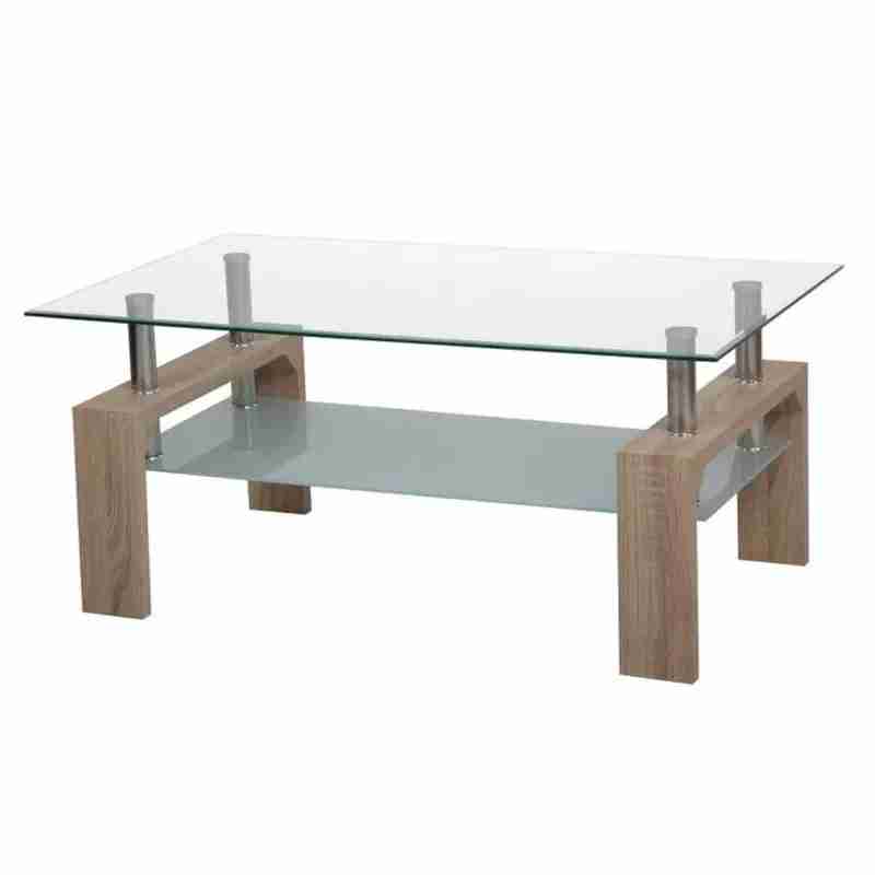 Mesa de centro vidrio y madera - miniatura 2