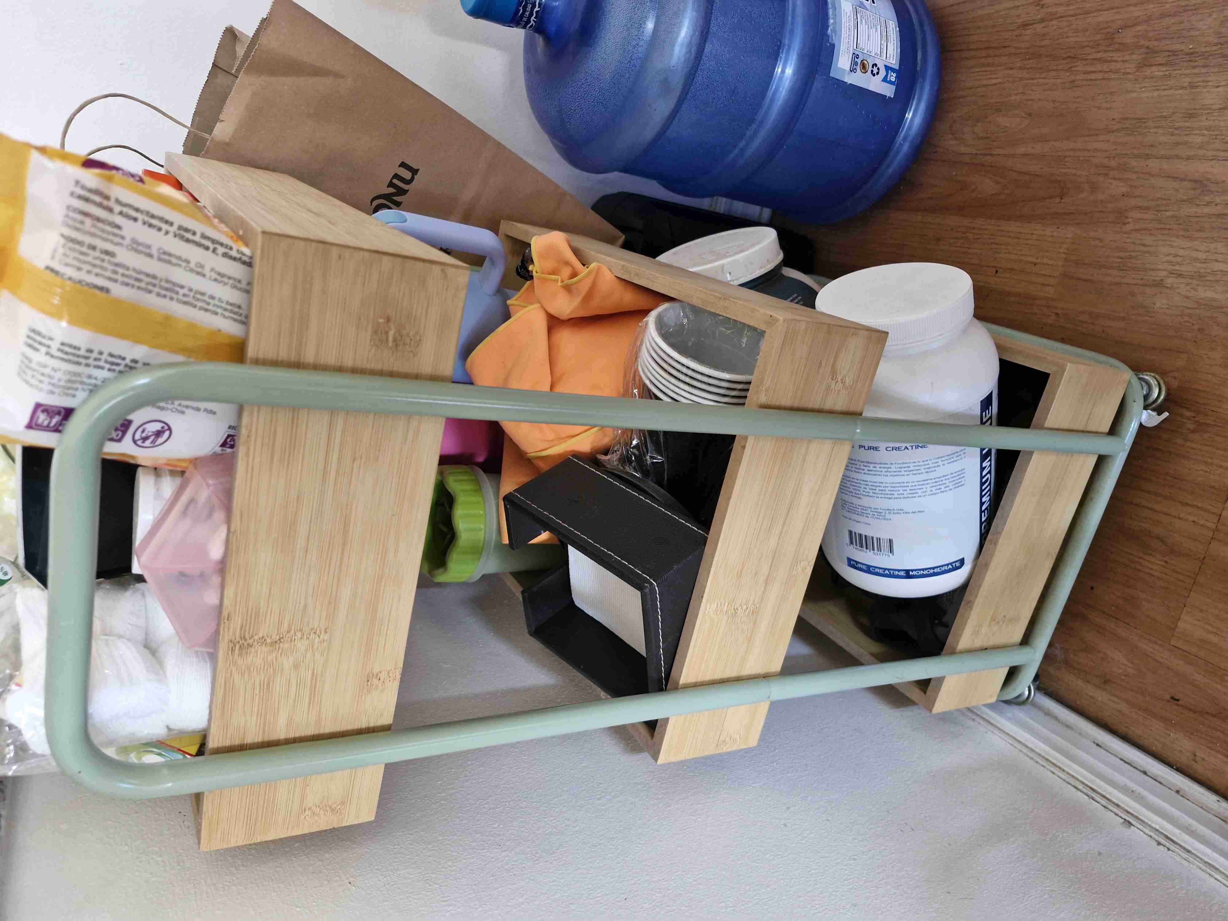 Carro multiuso metal y bambú - miniatura 2