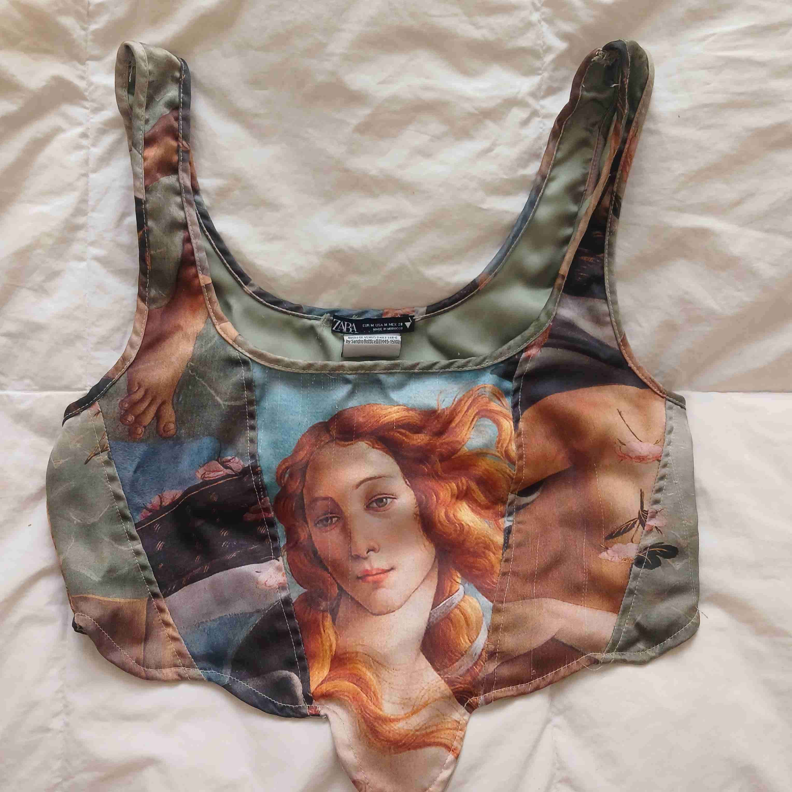 Crop top estampado artístico zara afrodita