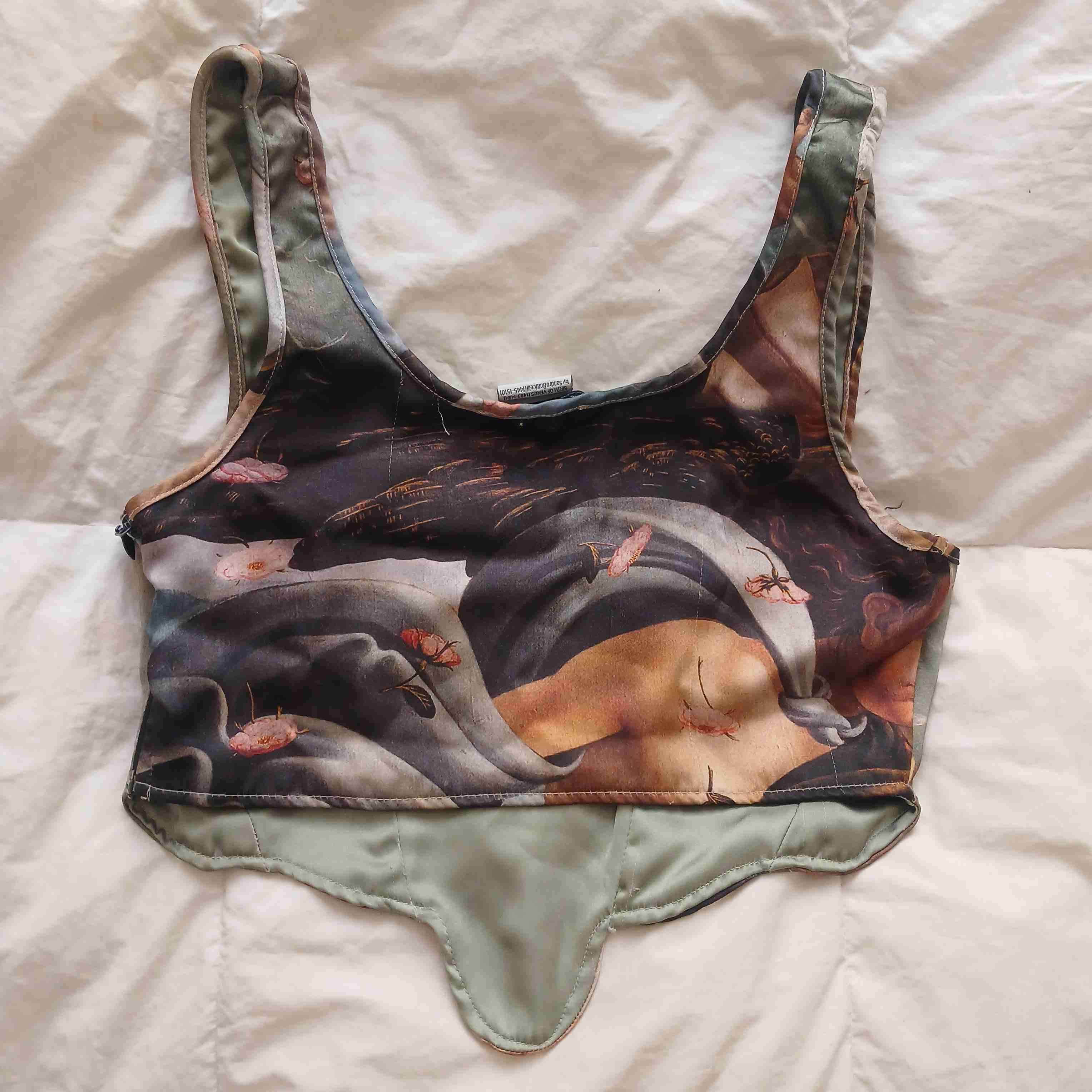 Crop top estampado artístico zara afrodita - miniatura 3