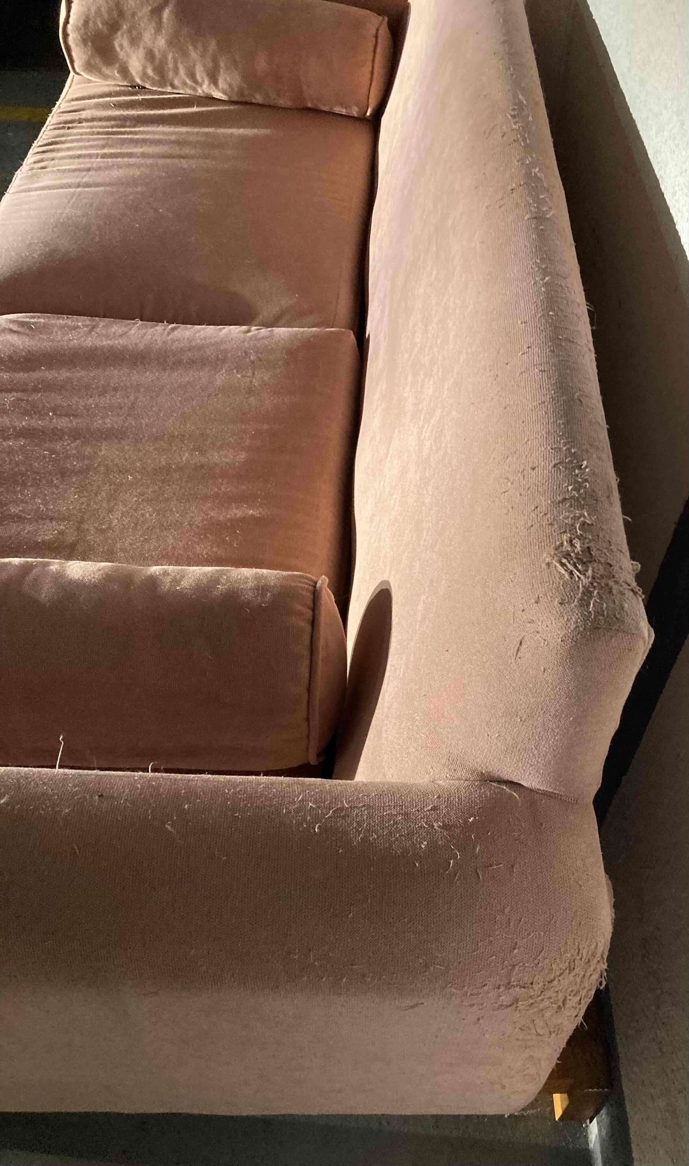 Sofá de tela marrón - miniatura 5