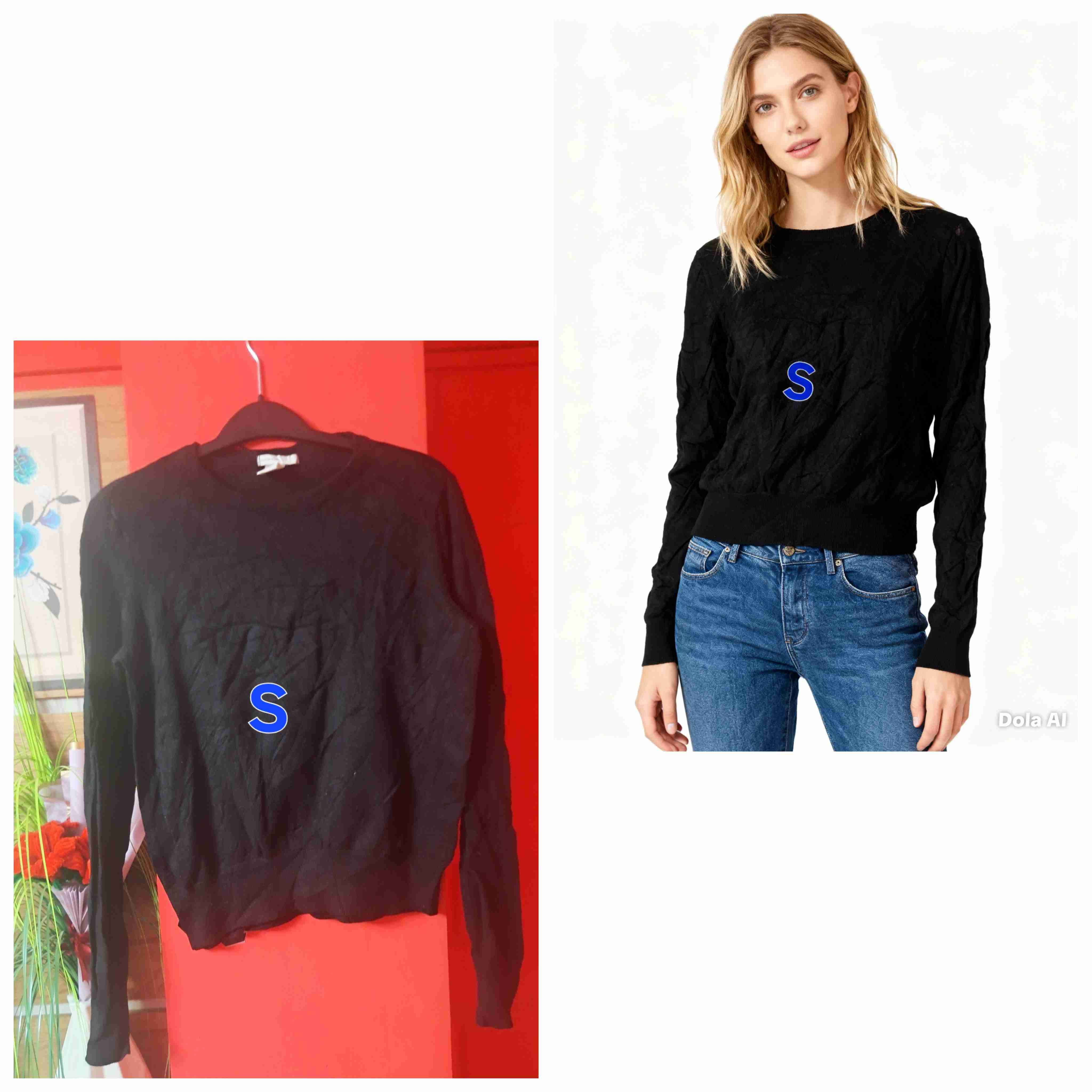 Sweater negro de lana talla S