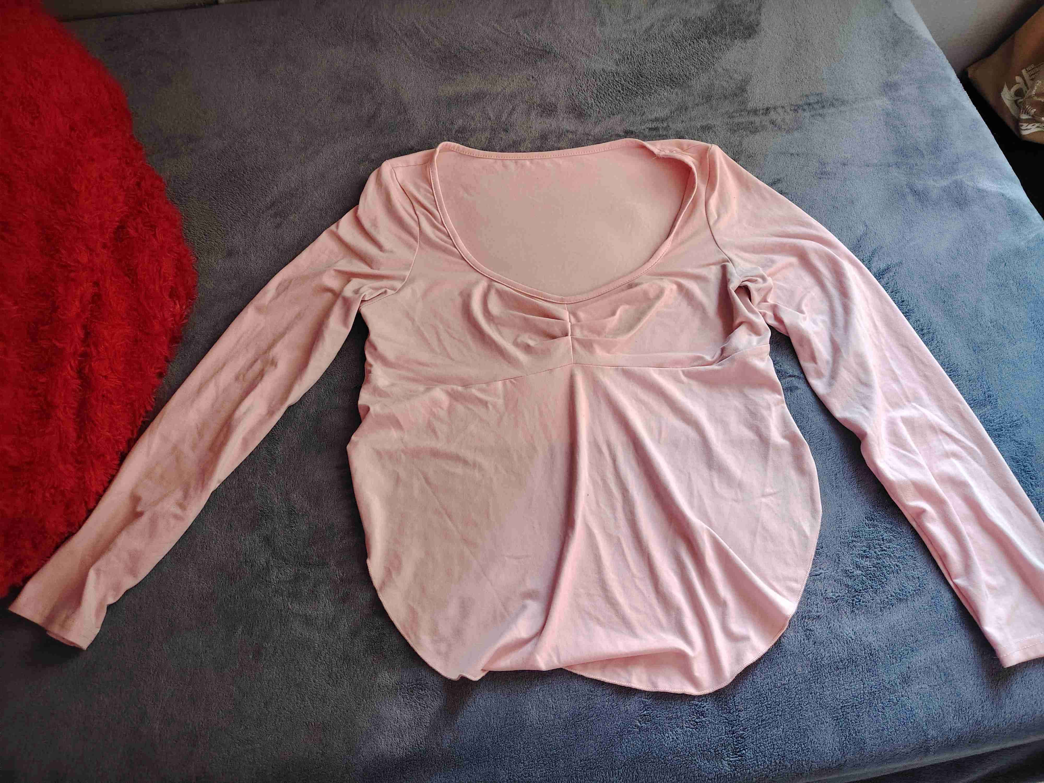 Polera rosa manga larga