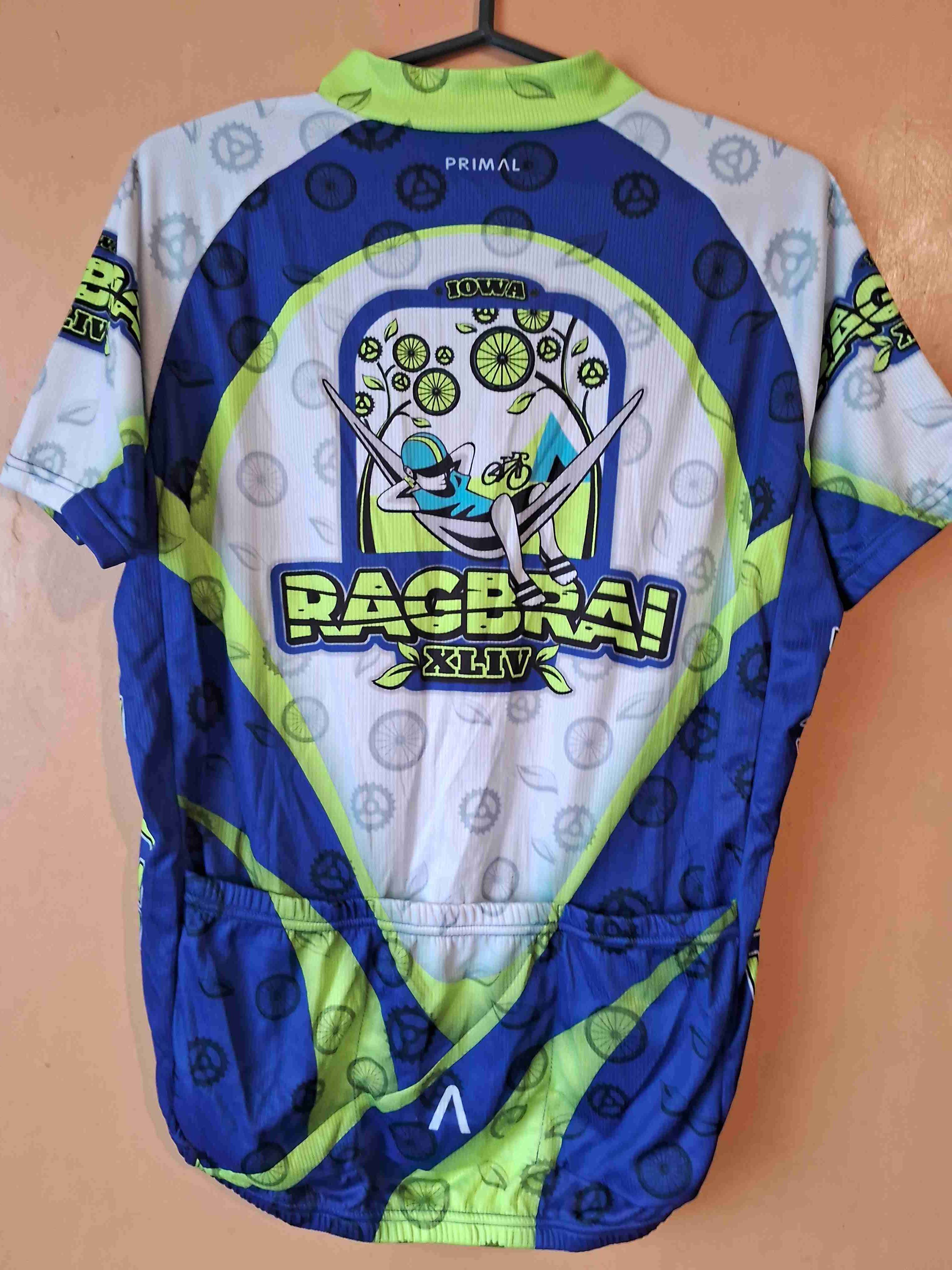 Polera ciclismo RAGBRAI azul y verde talla M - miniatura 2