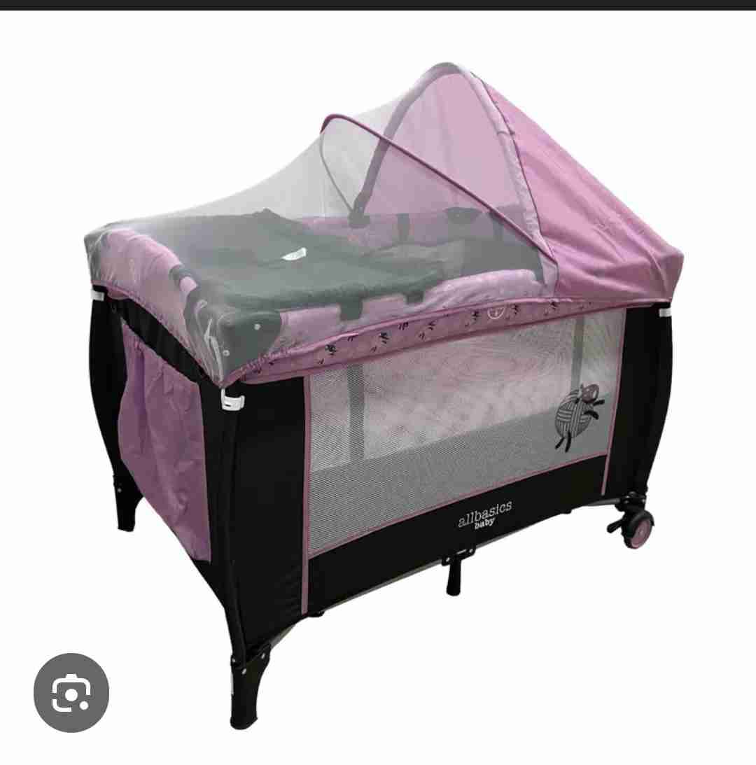 Cuna corral portátil rosada - miniatura 2