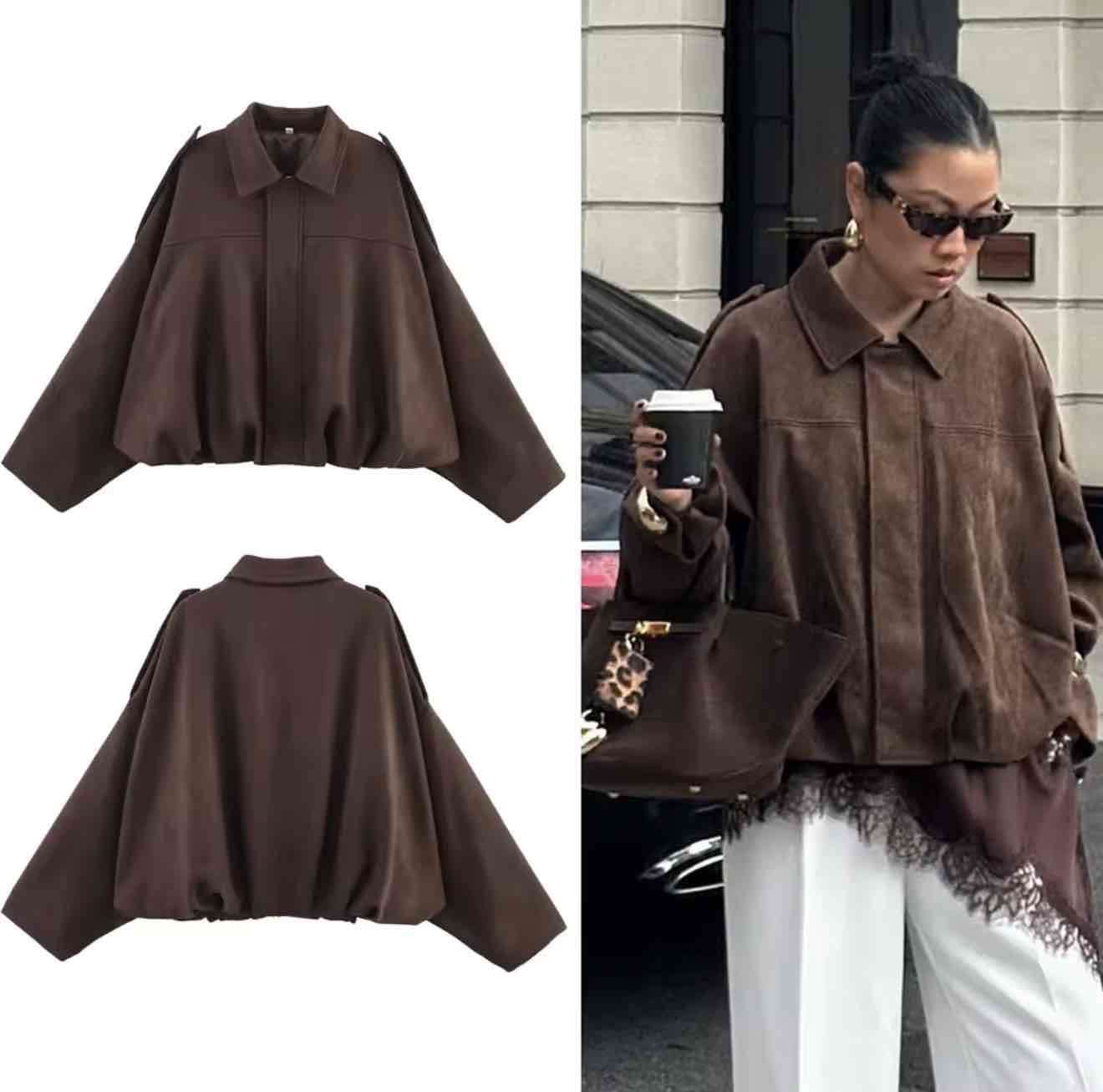 Chaqueta oversized marrón - miniatura 2