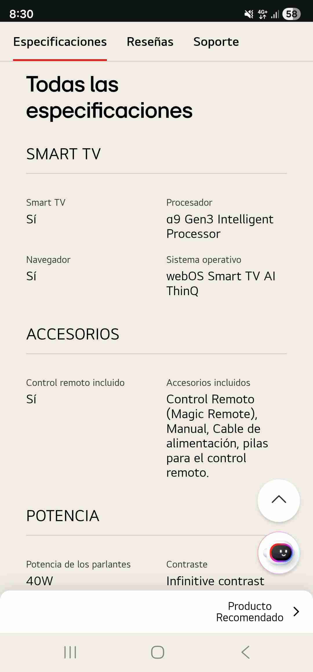 Smart TV LG webOS 55 - miniatura 2