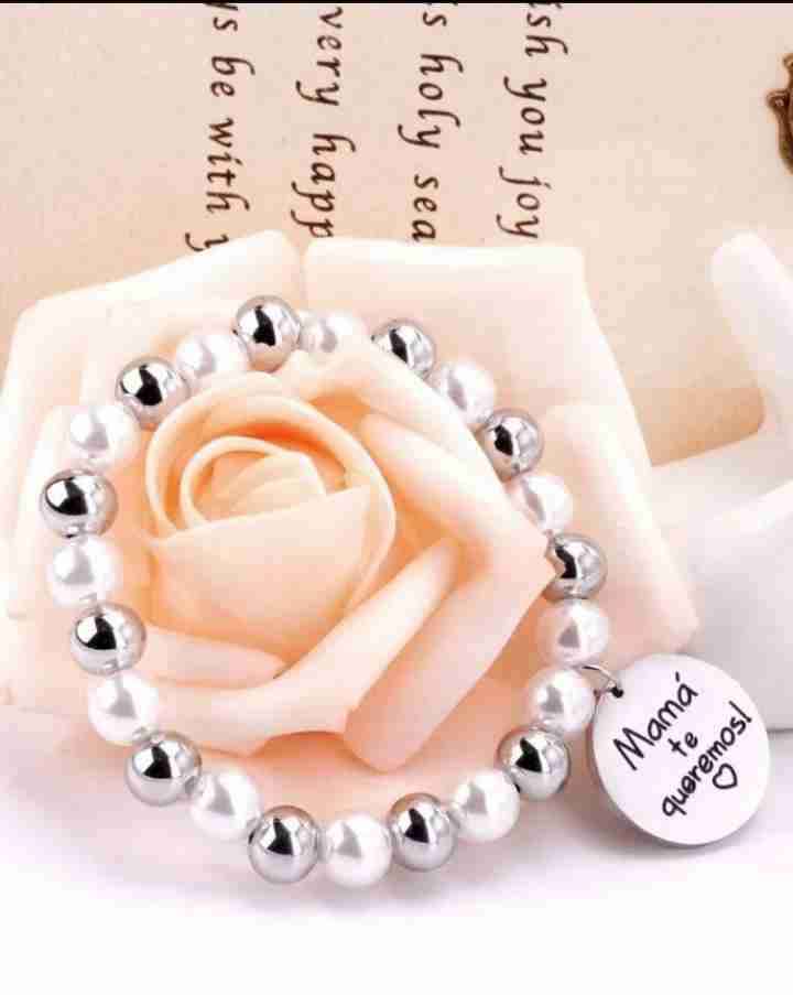 Pulsera de perlas Mamá te queremos - miniatura 3