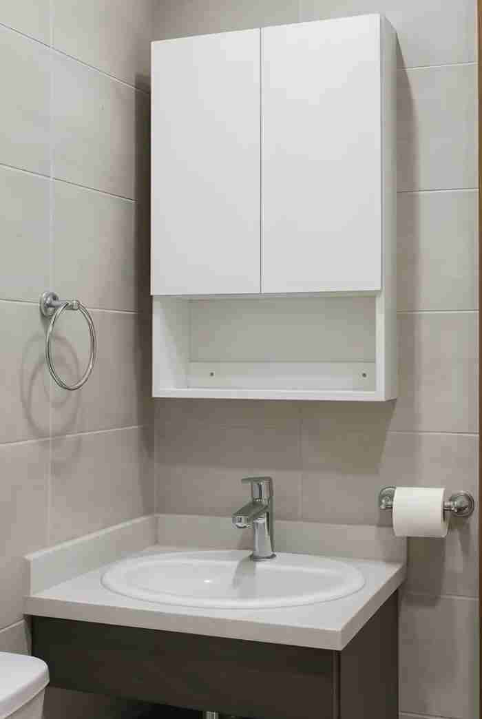 Gabinete de baño blanco 2 puertas