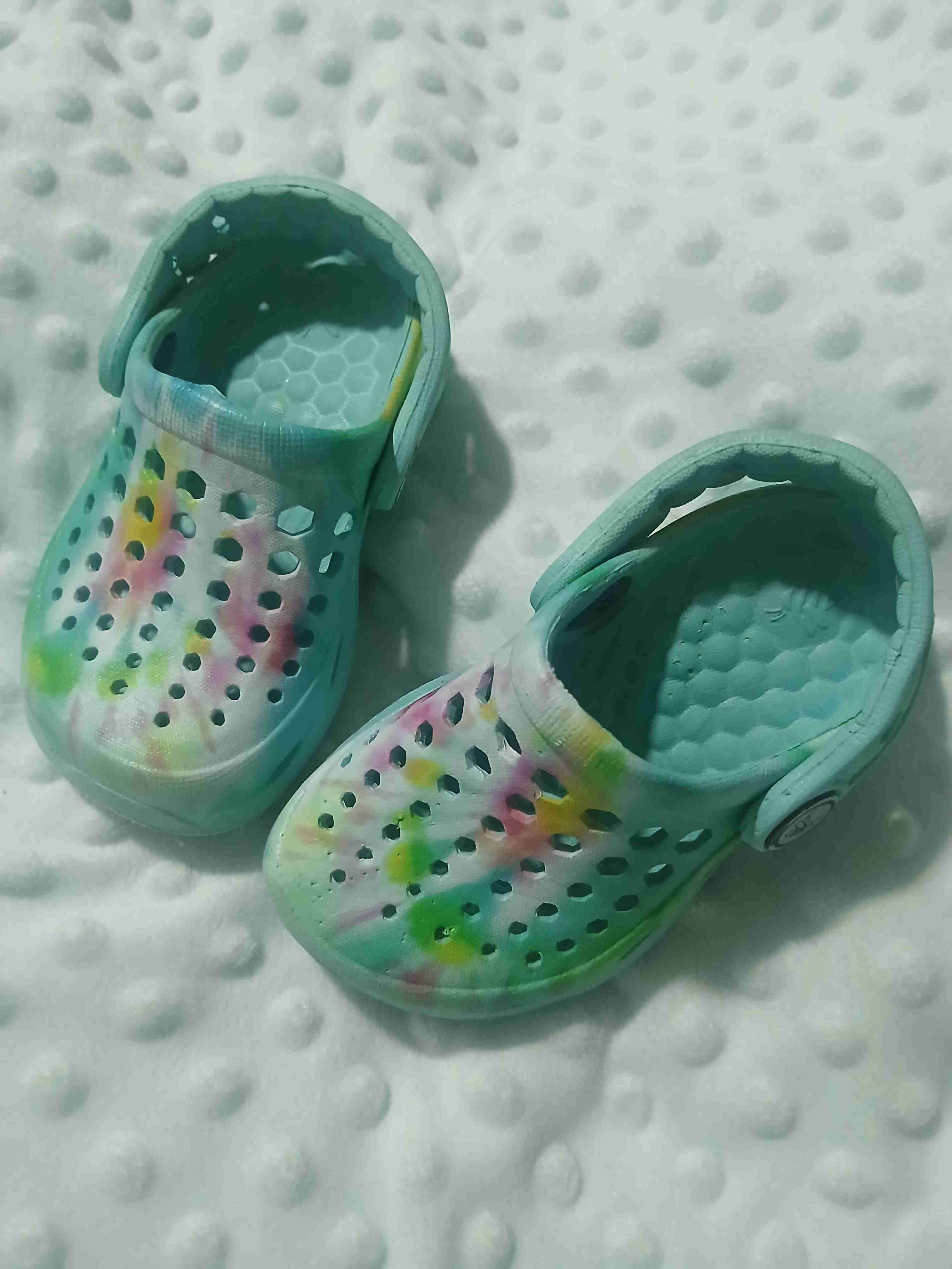 Sandalias infantiles peludas azul y verde numero19 - miniatura 2