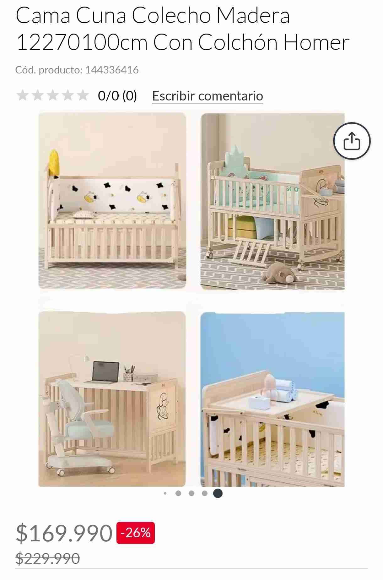 Cama Cuna Colecho Madera