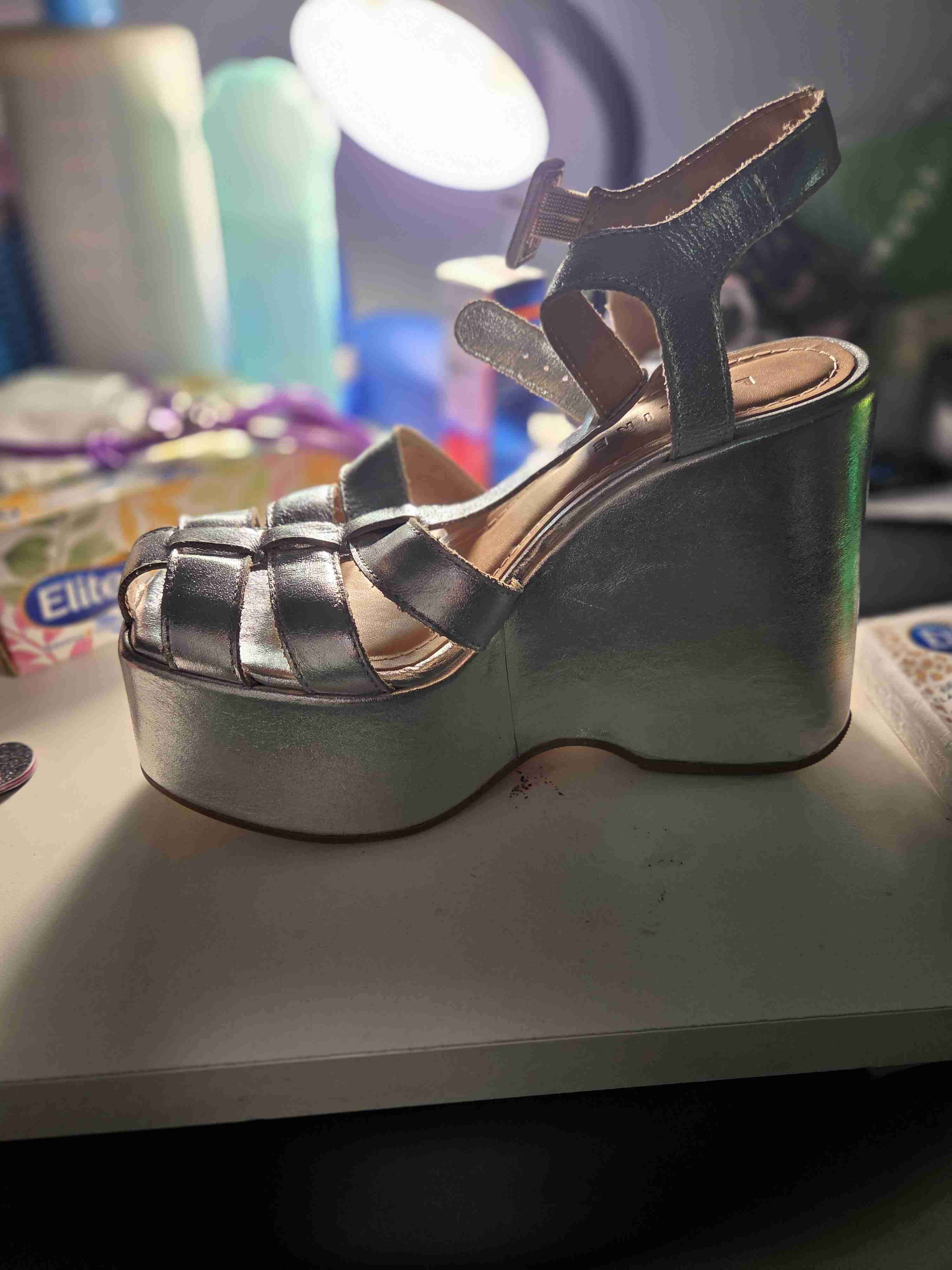 Sandalias plata con plataforma