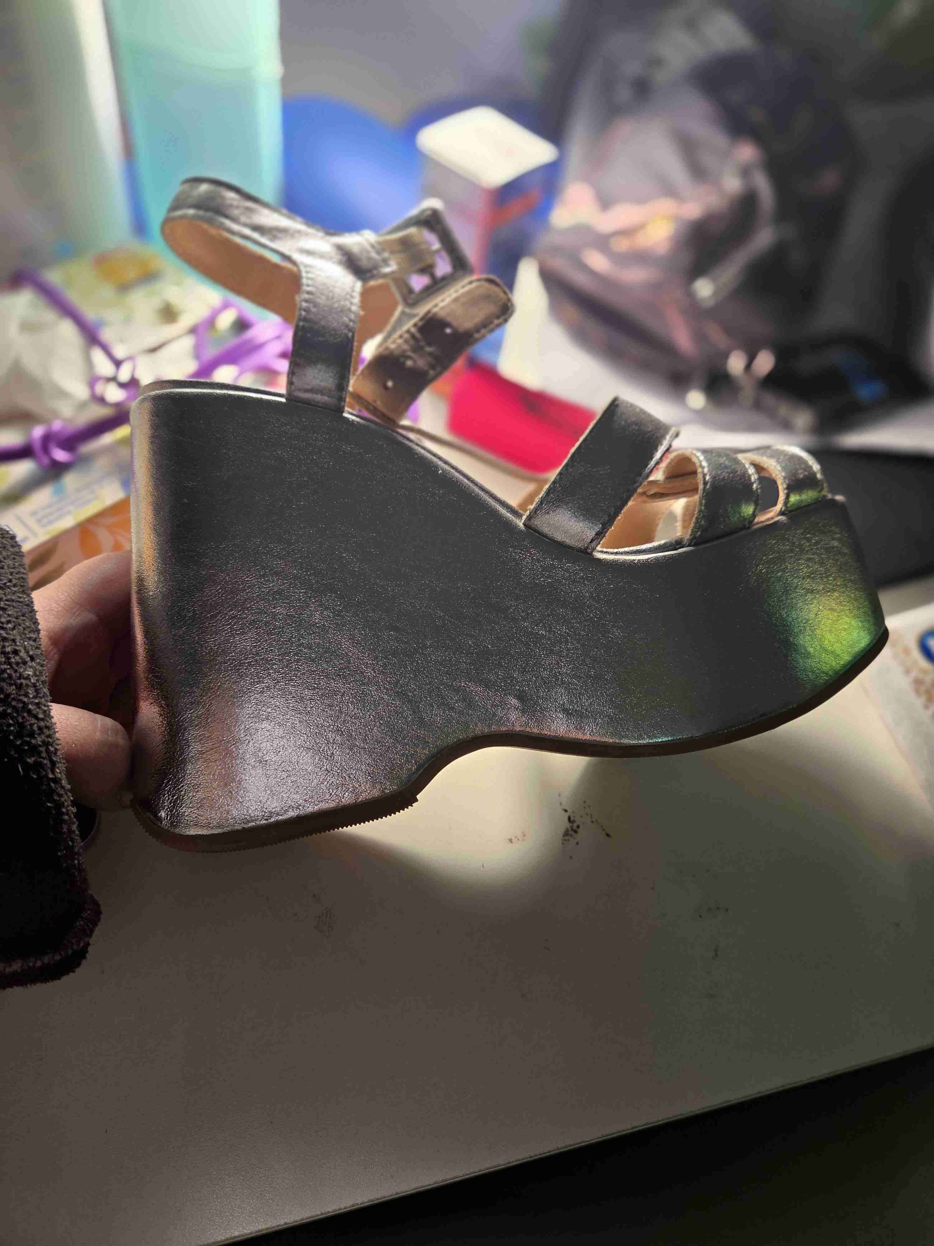 Sandalias plata con plataforma - miniatura 3