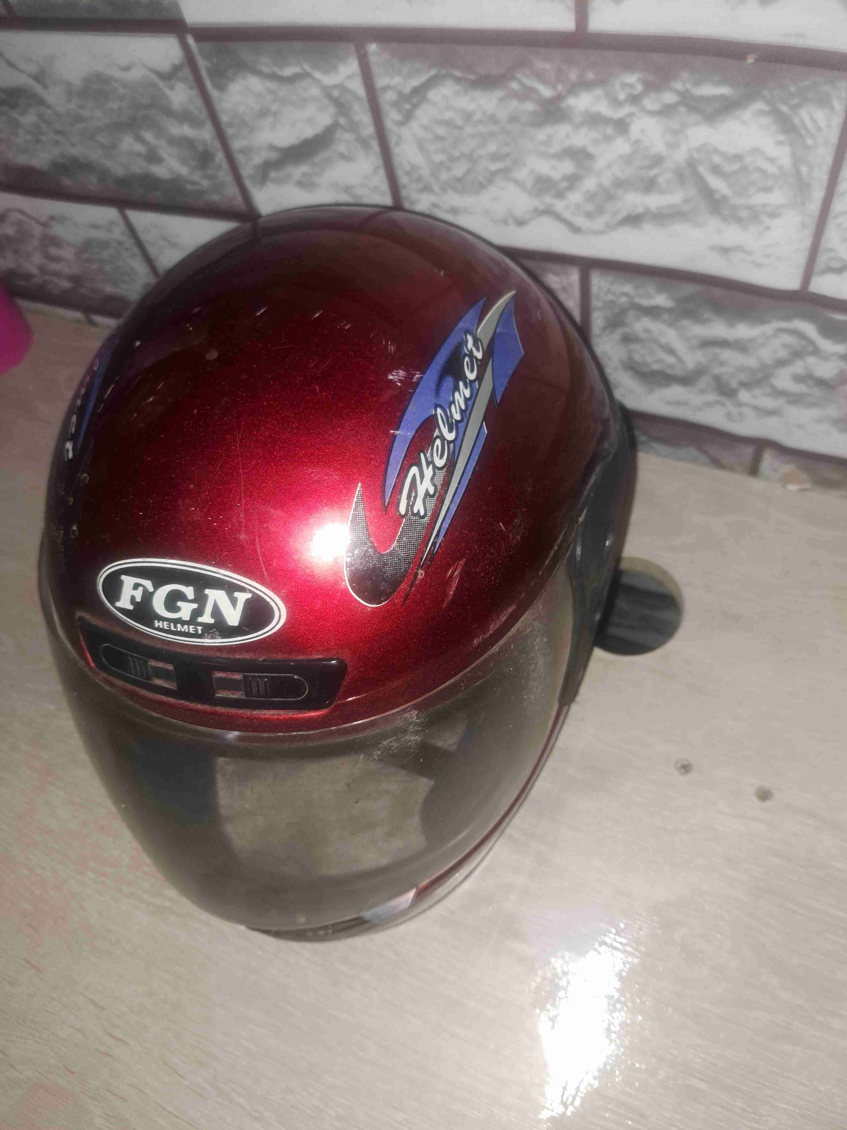 Casco moto rojo FGN - miniatura 2