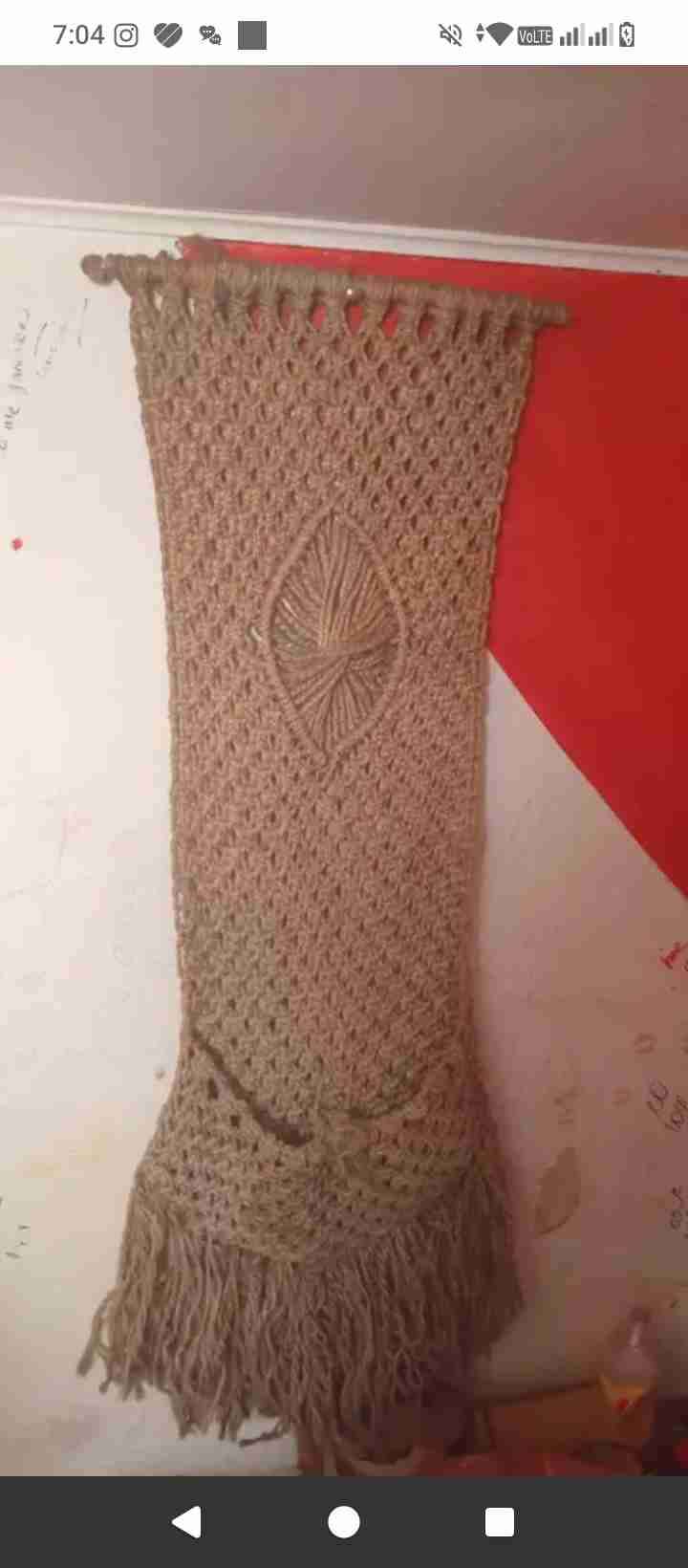 Decoración colgante macramé beige