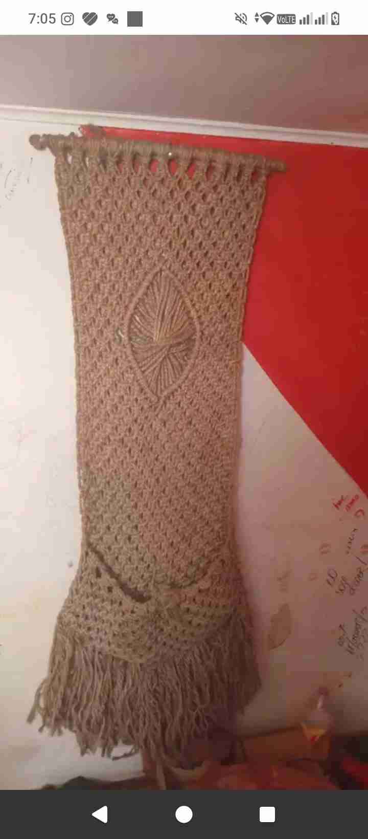 Decoración colgante macramé beige - miniatura 3