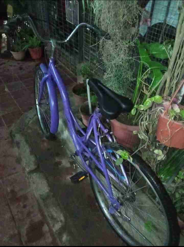 Bicicleta morada urbana - miniatura 2