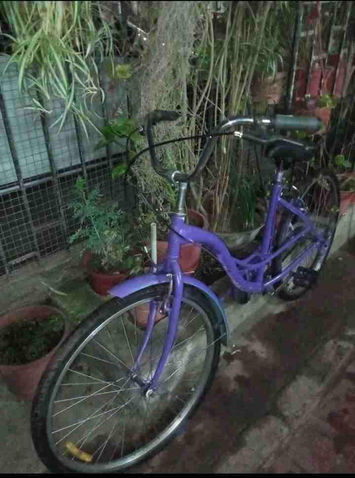 Bicicleta morada urbana - miniatura 3