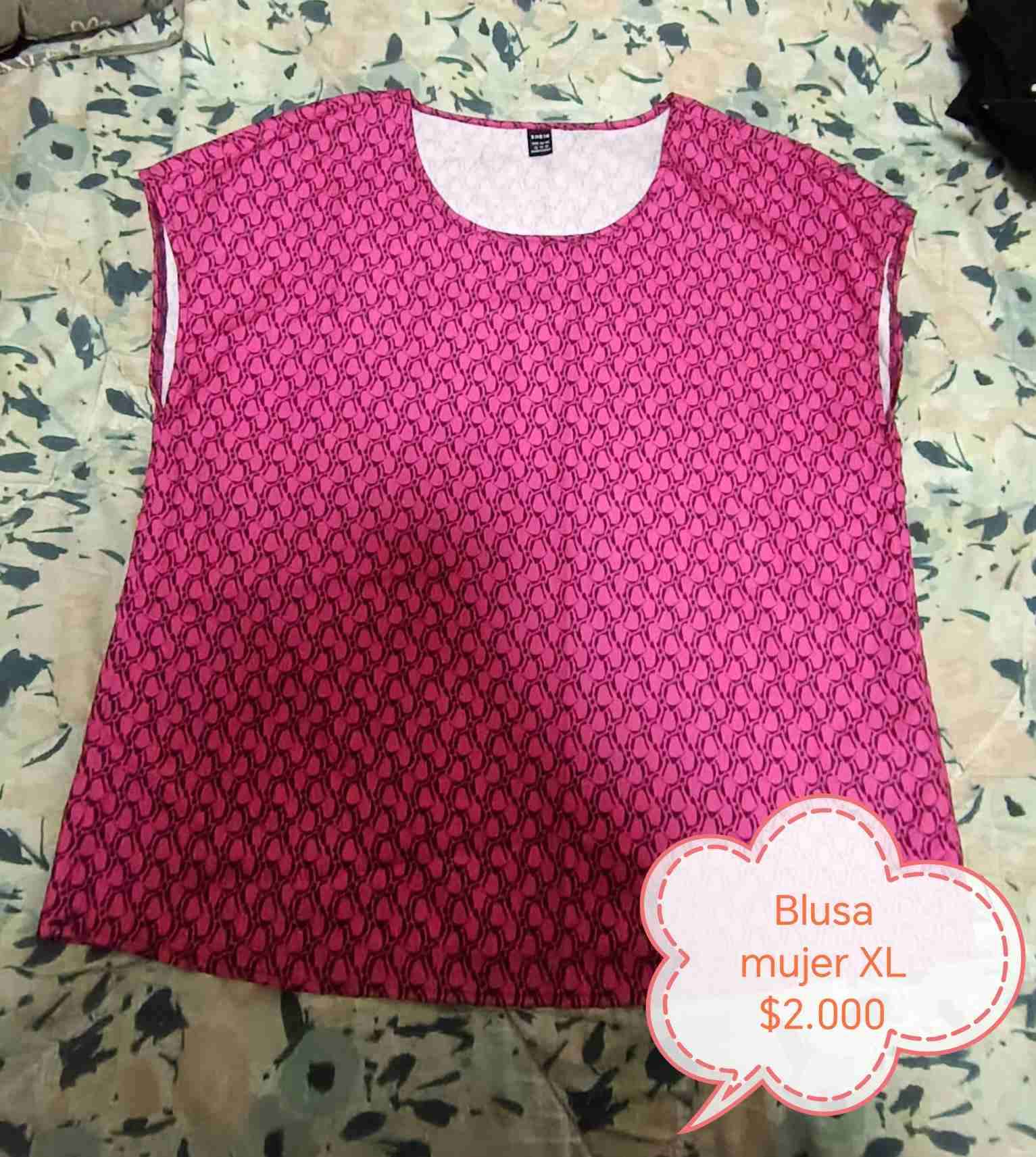 Blusa rosa estampada mujer XL