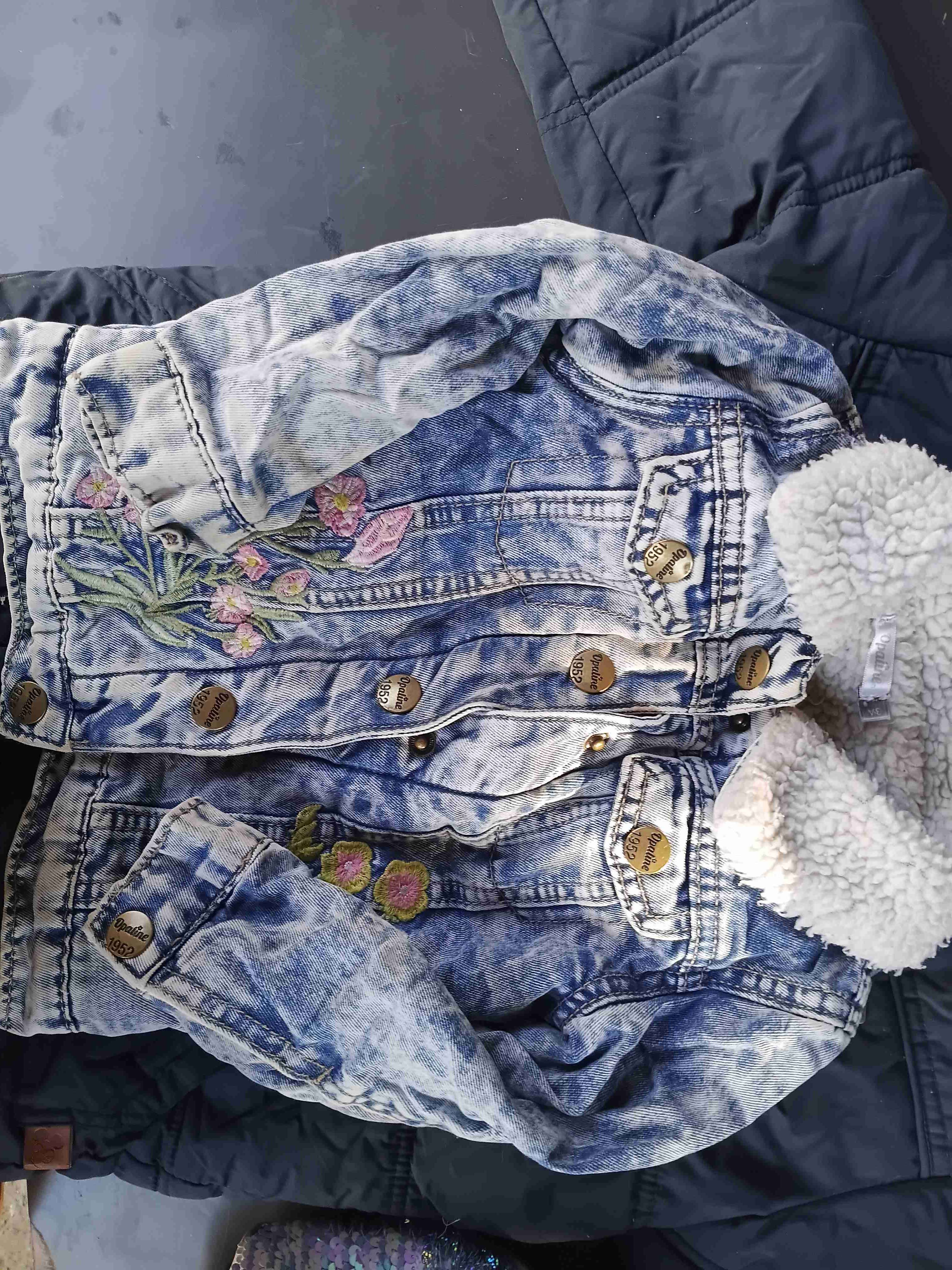 Chaqueta denim bordada mujer talla 2