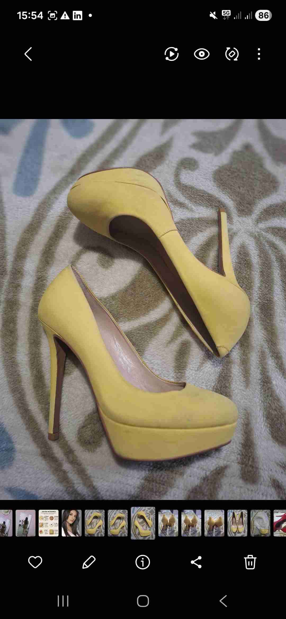 Zapatos de tacón amarillo - miniatura 3