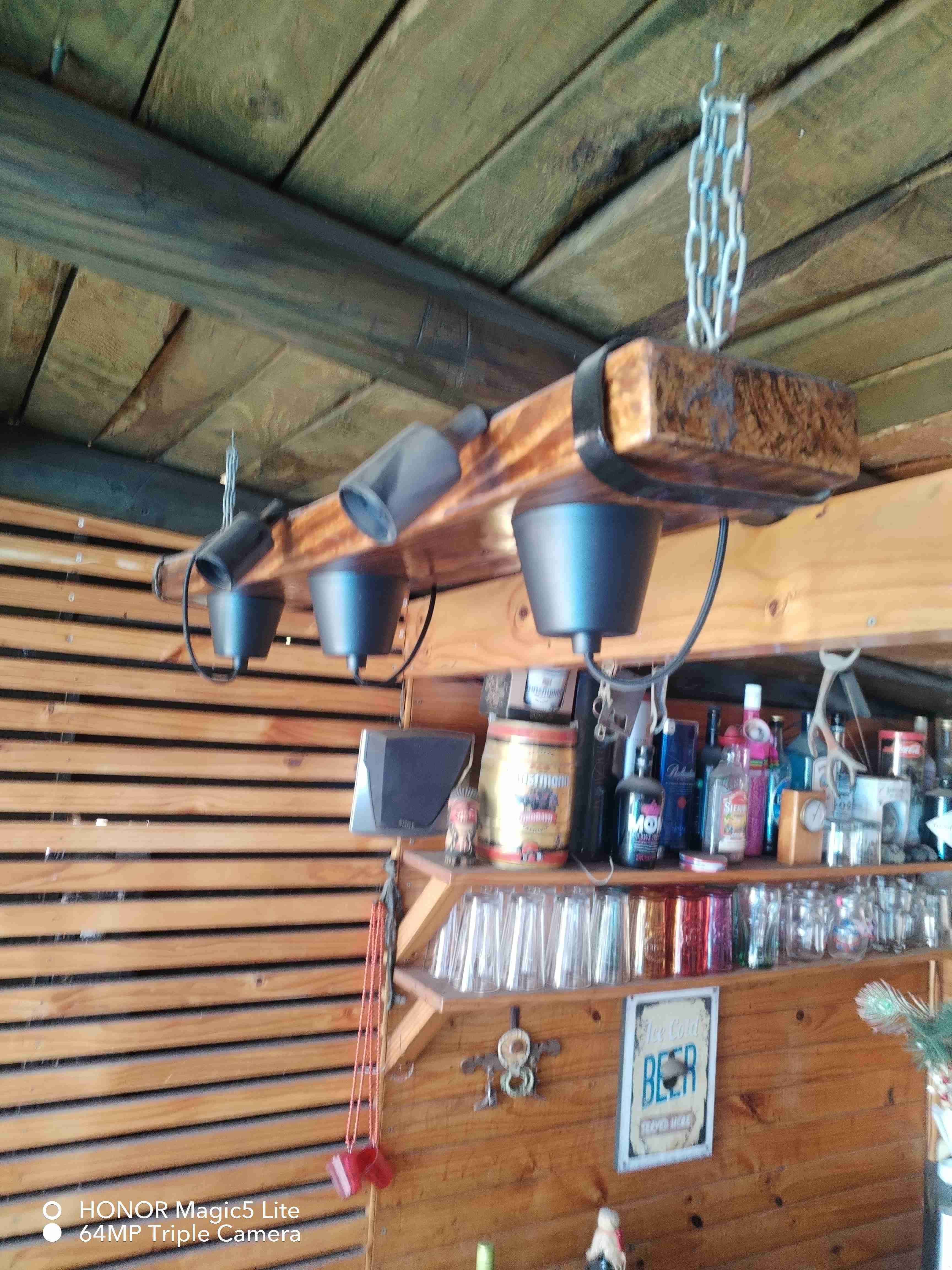 Lámpara colgante de madera rústica - 2