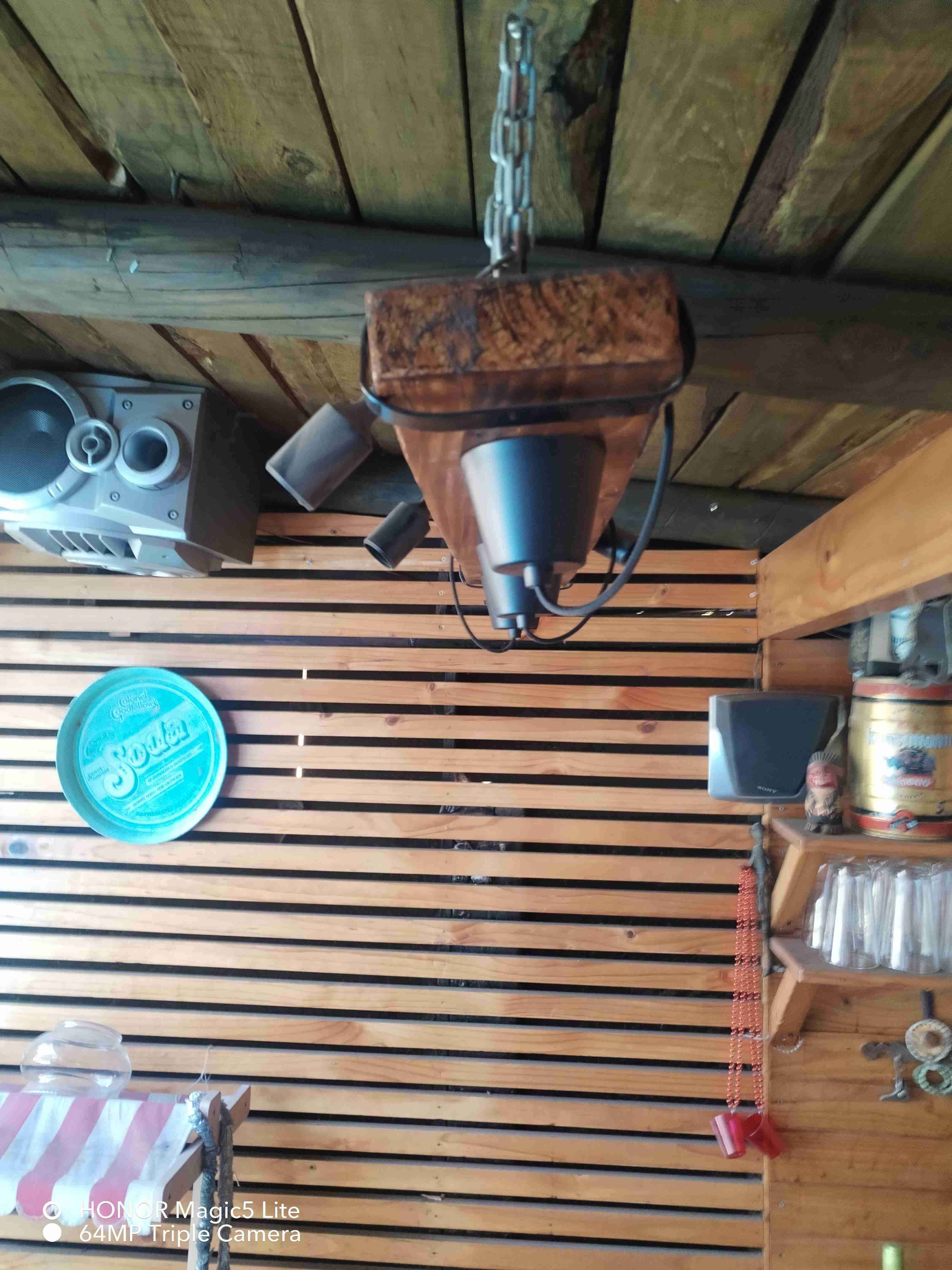 Lámpara colgante de madera rústica - 3