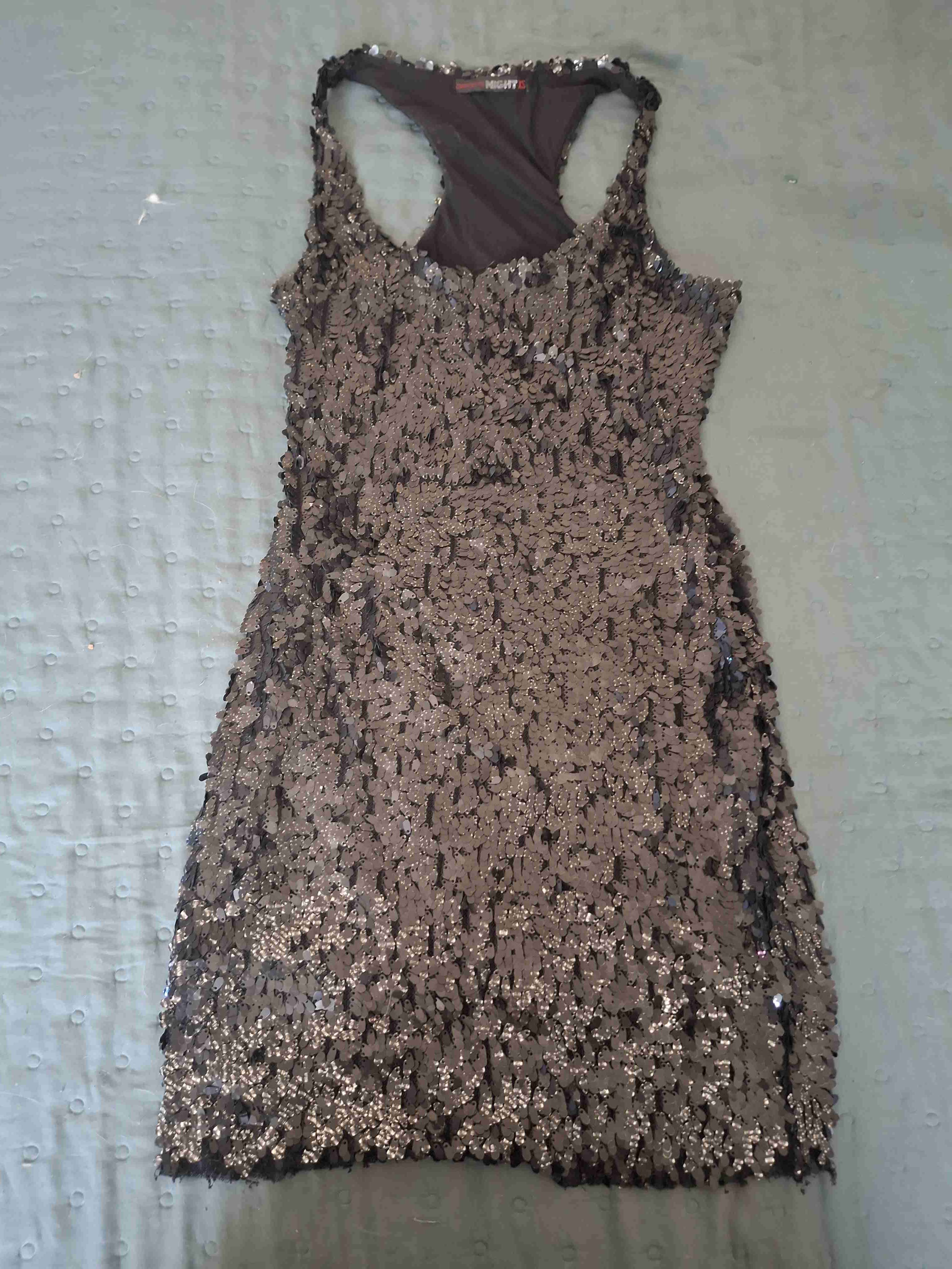 Vestido lentejuelas negro brillante