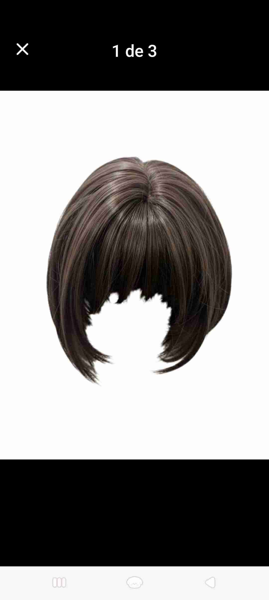 Peluca estilo bob castaño oscuro