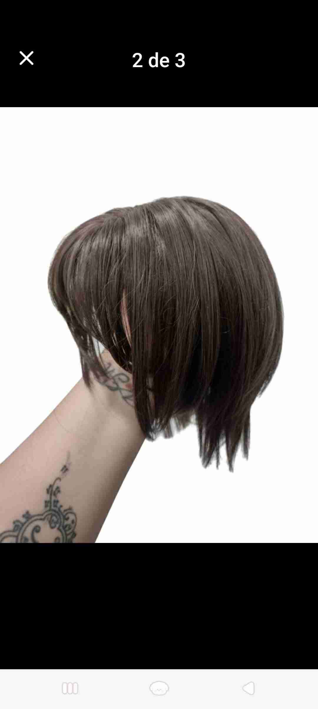 Peluca estilo bob castaño oscuro - miniatura 2