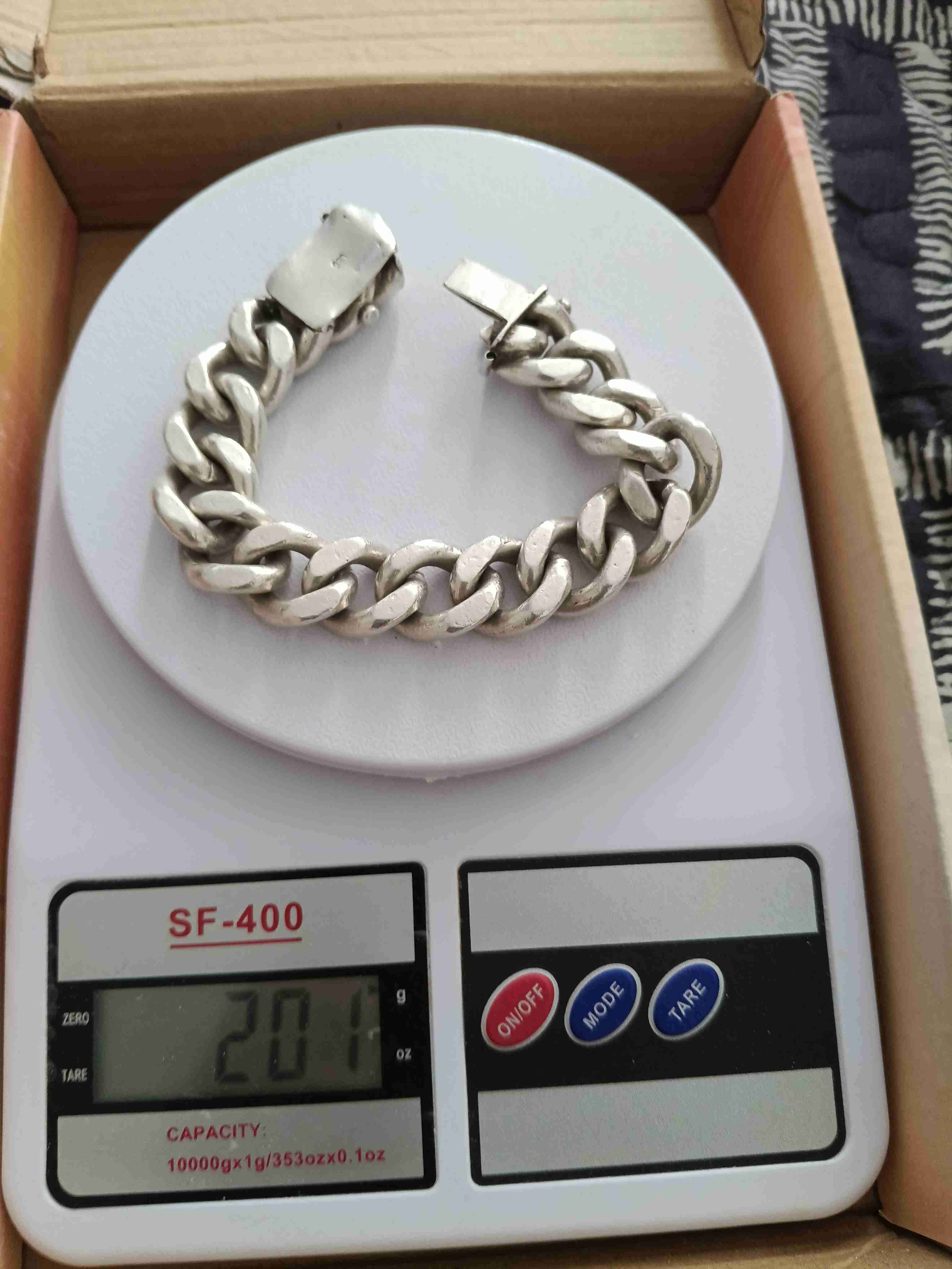 Pulsera de eslabones plateada