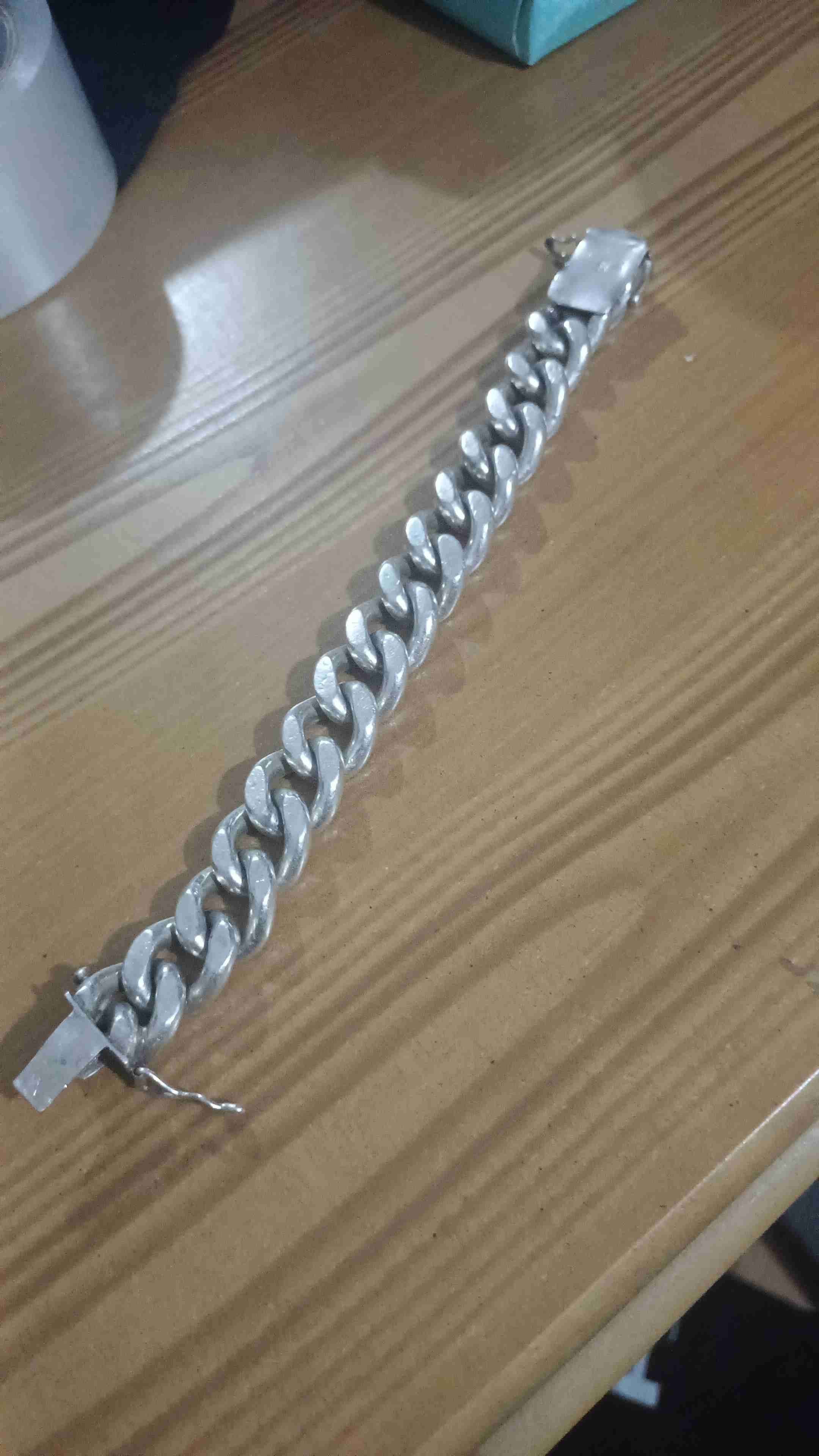 Pulsera de eslabones plateada - miniatura 3